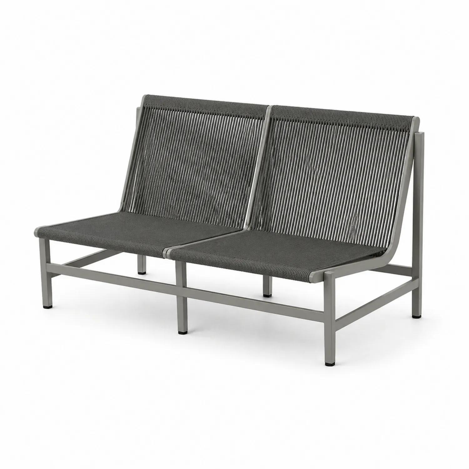 Podwójna sofa ogrodowa z aluminium i liną