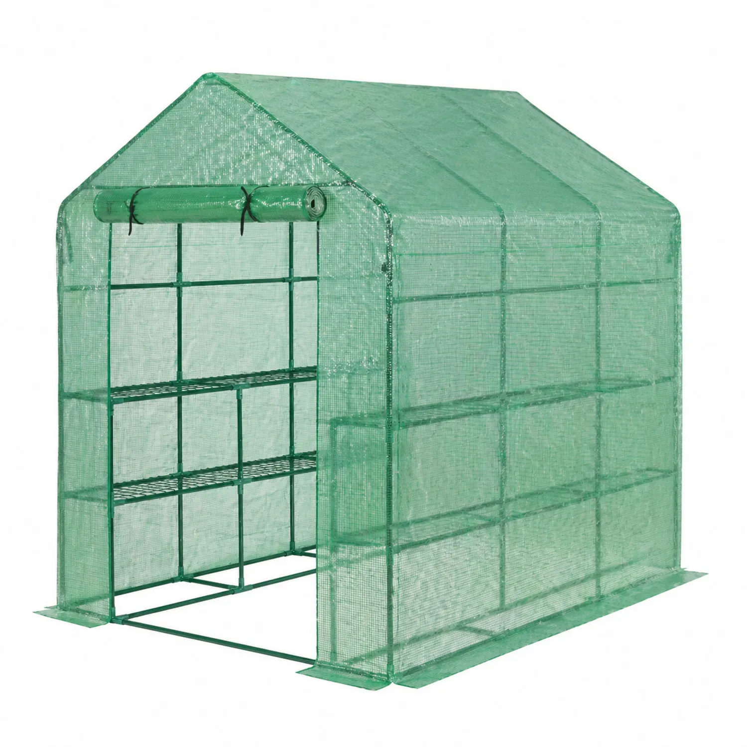 Szklarnia ogrodowa z PCV i metalu 143x73x195 cm Zielony