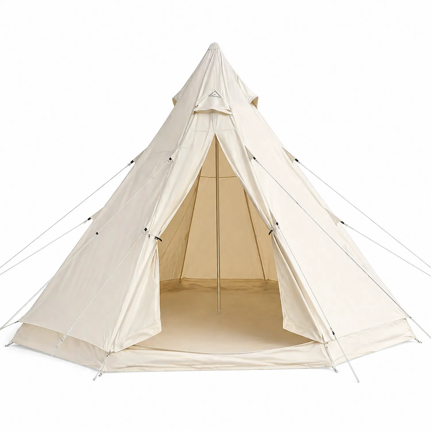 Namiot tipi 4-osobowy Bawełniany Beżowy