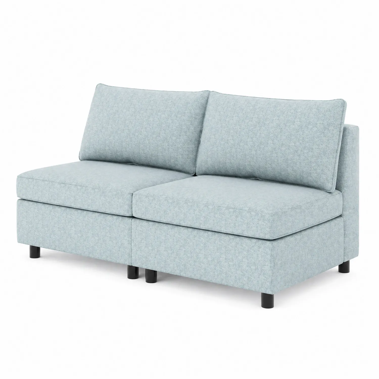 Sofa Dwuosobowa z Tkaniny Poliestrowej 140cm Jasnoniebieska
