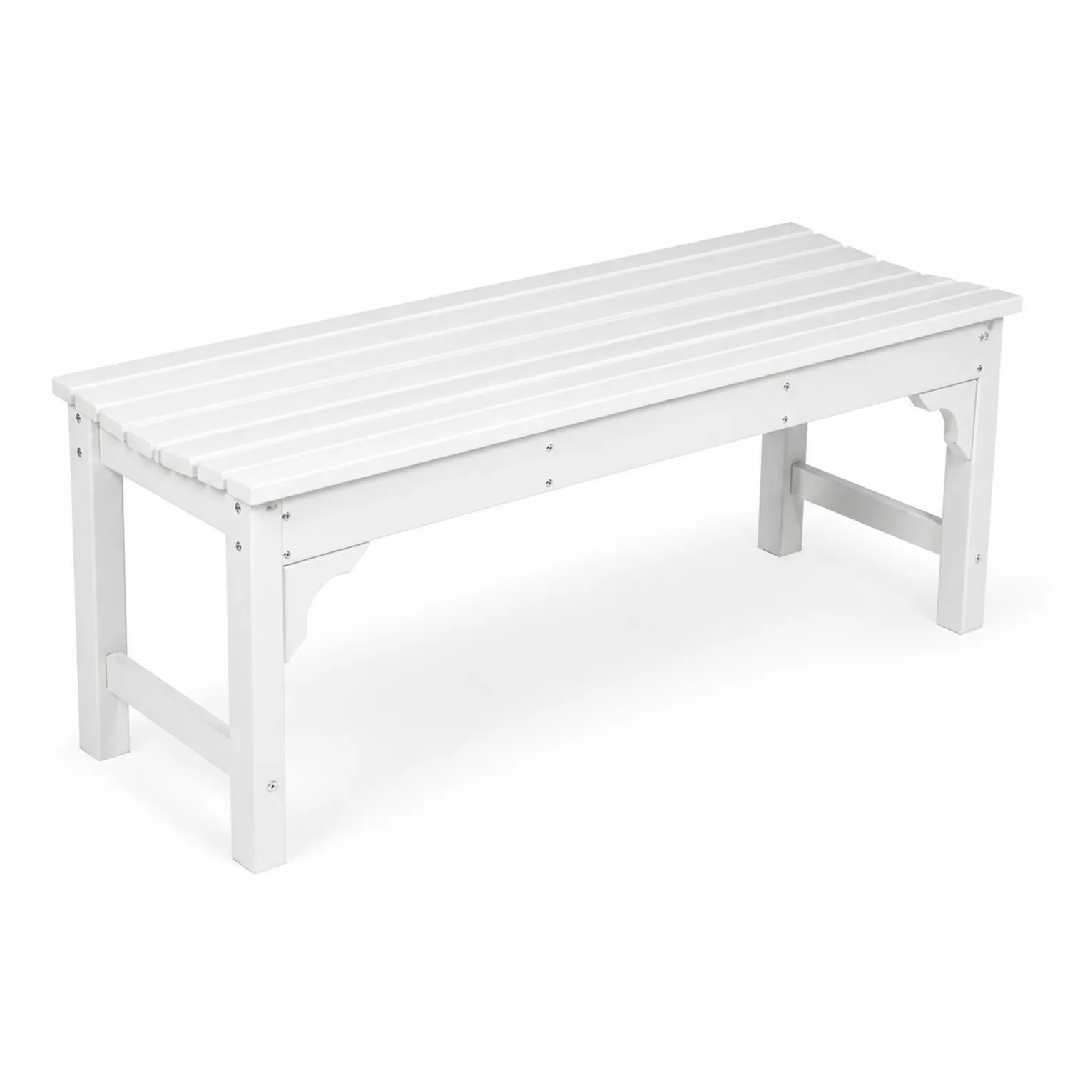 Ławka drewniana zewnętrzna biała 120 cm