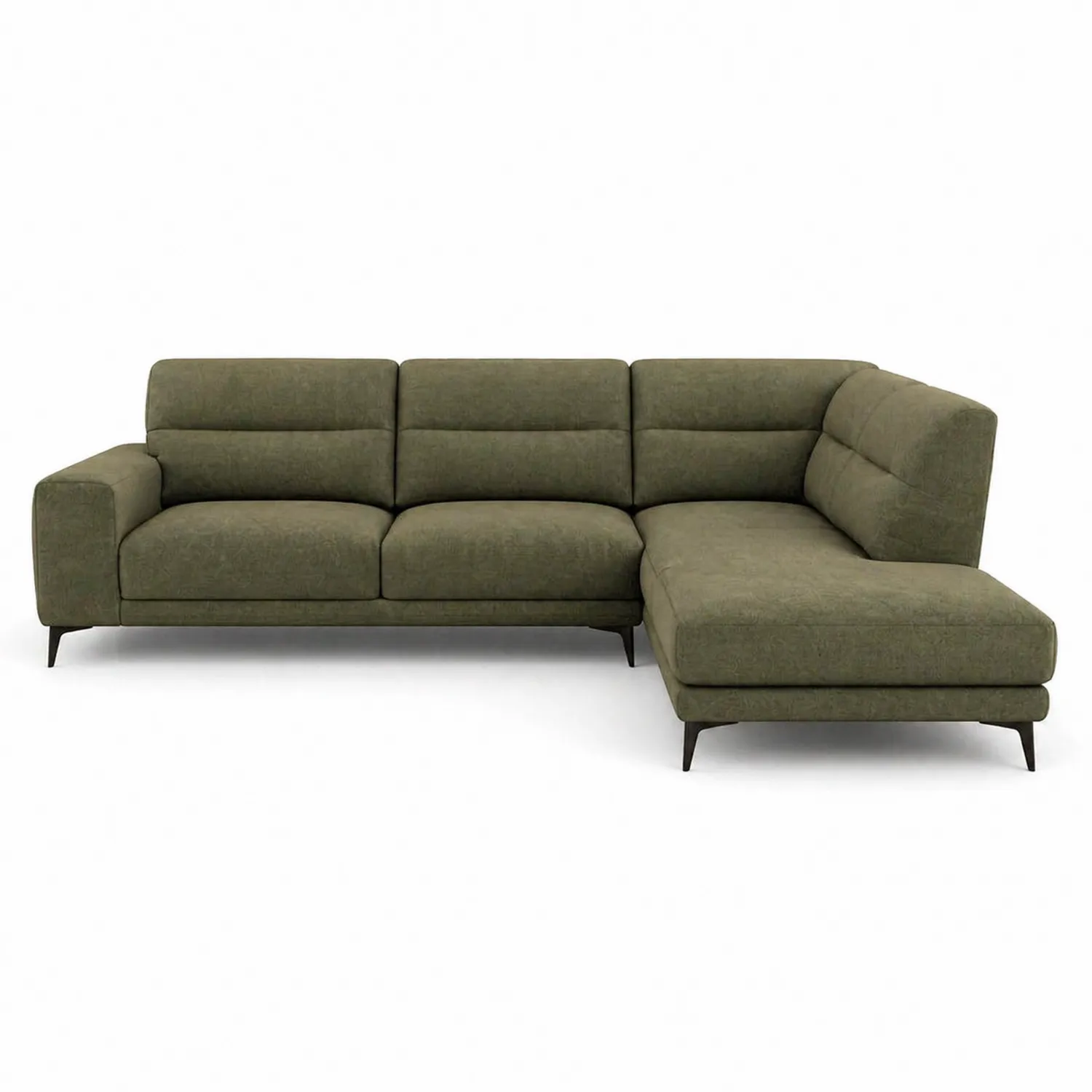 Canapé d'angle en tissu vert 280x210x85 cm