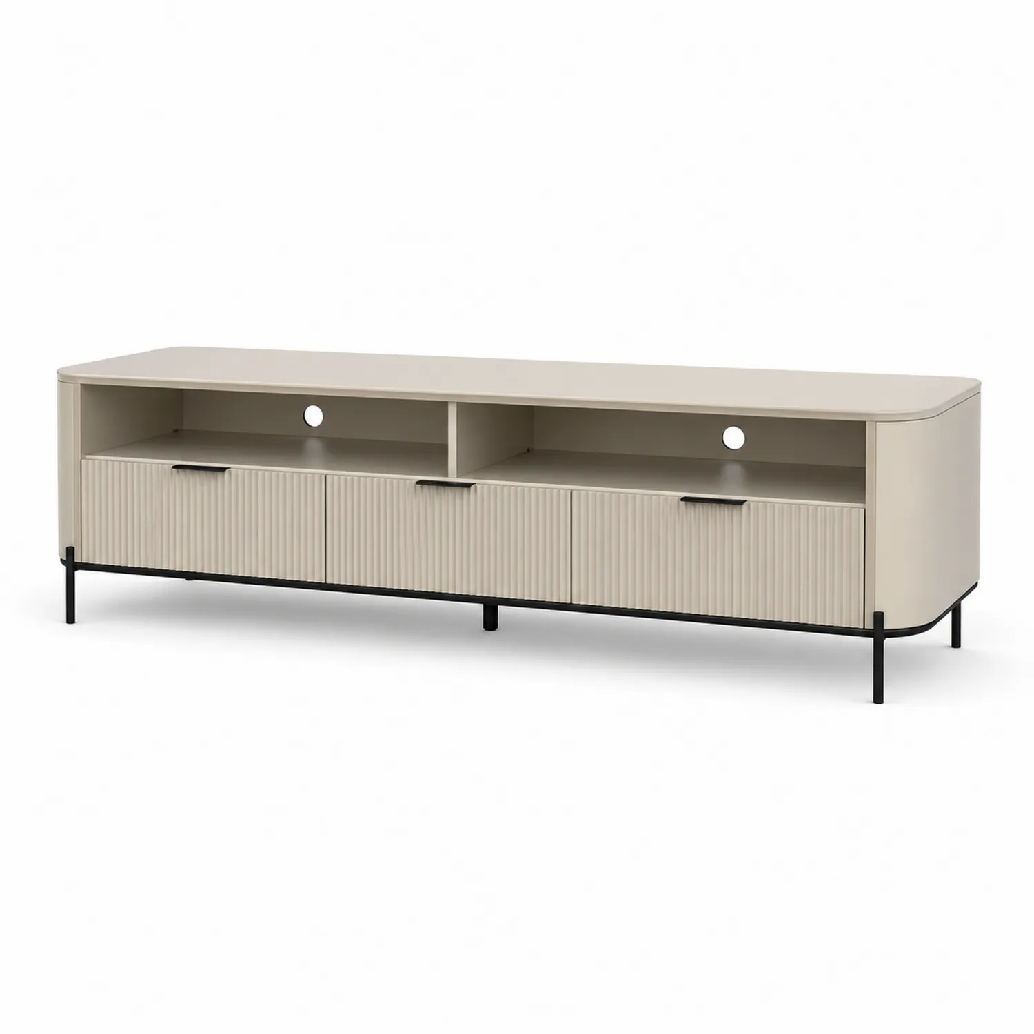 Meuble TV Bois Métal Beige 160 cm