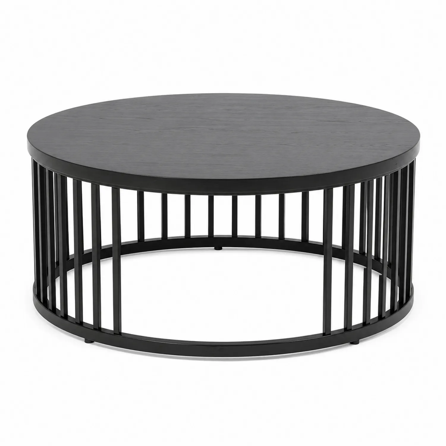 Table basse ronde en métal noir 90 cm