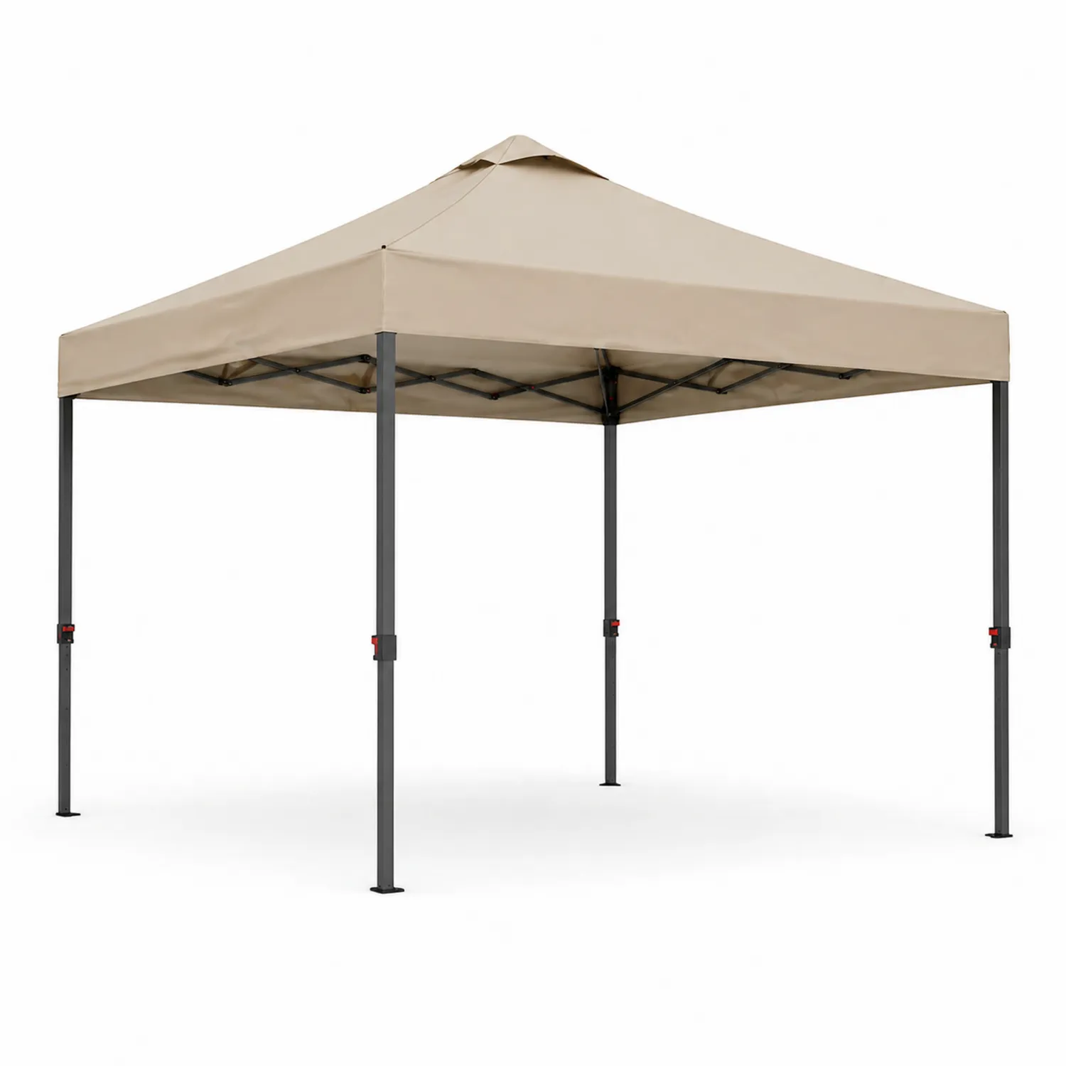 Tonnelle pliante en métal avec toile en polyester beige