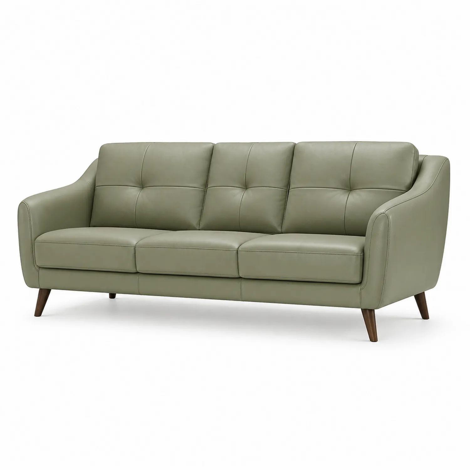 Canapé trois places en cuir synthétique vert
