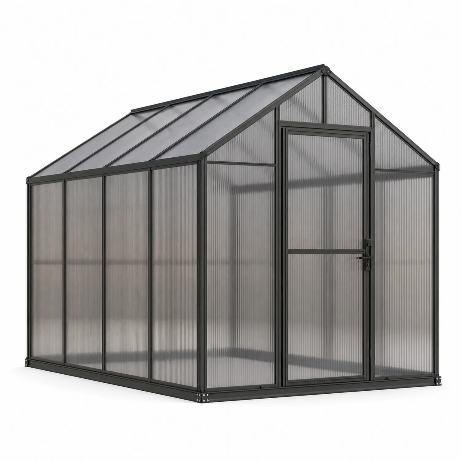 Serre de jardin en aluminium et polycarbonate gris