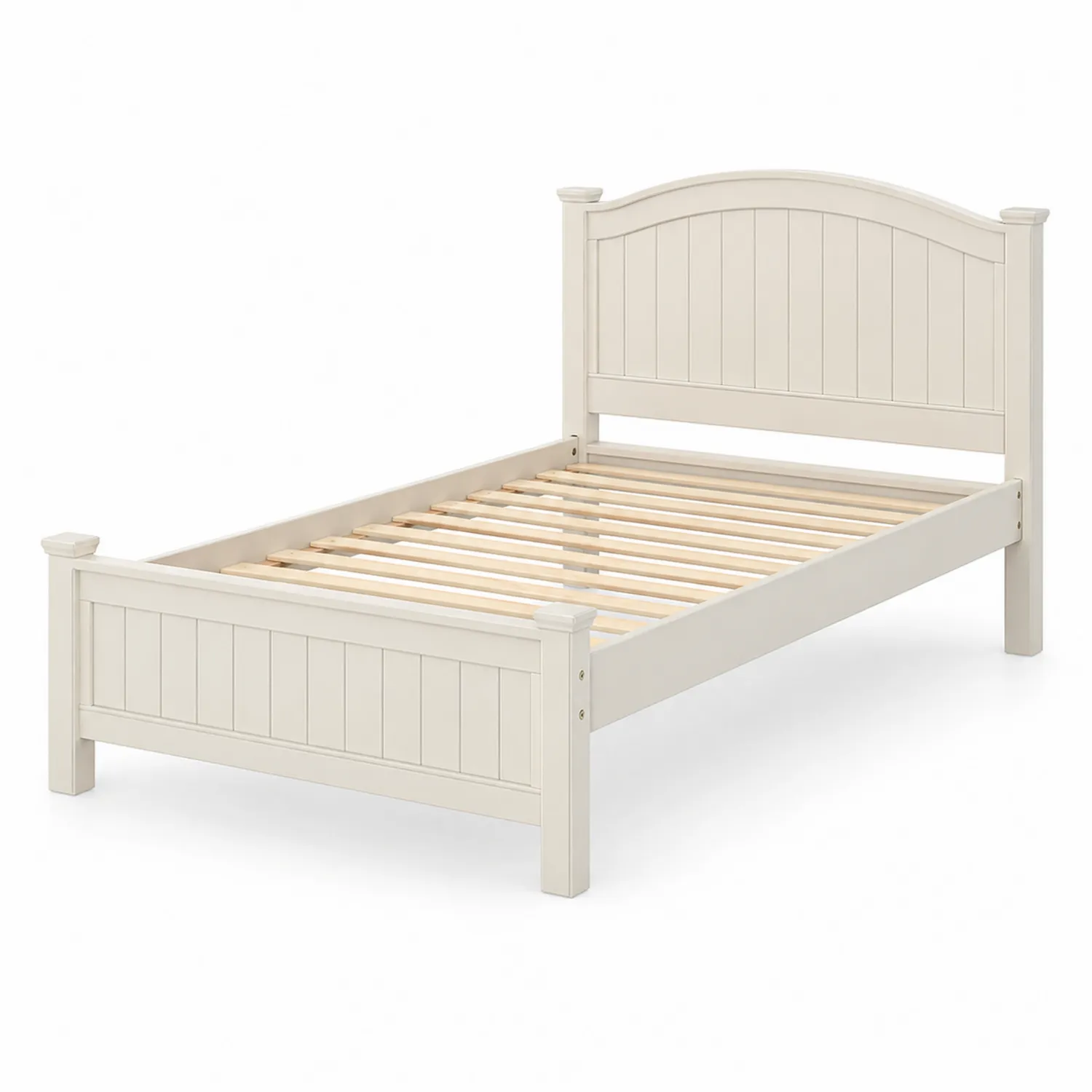 Lit simple en bois Blanc
