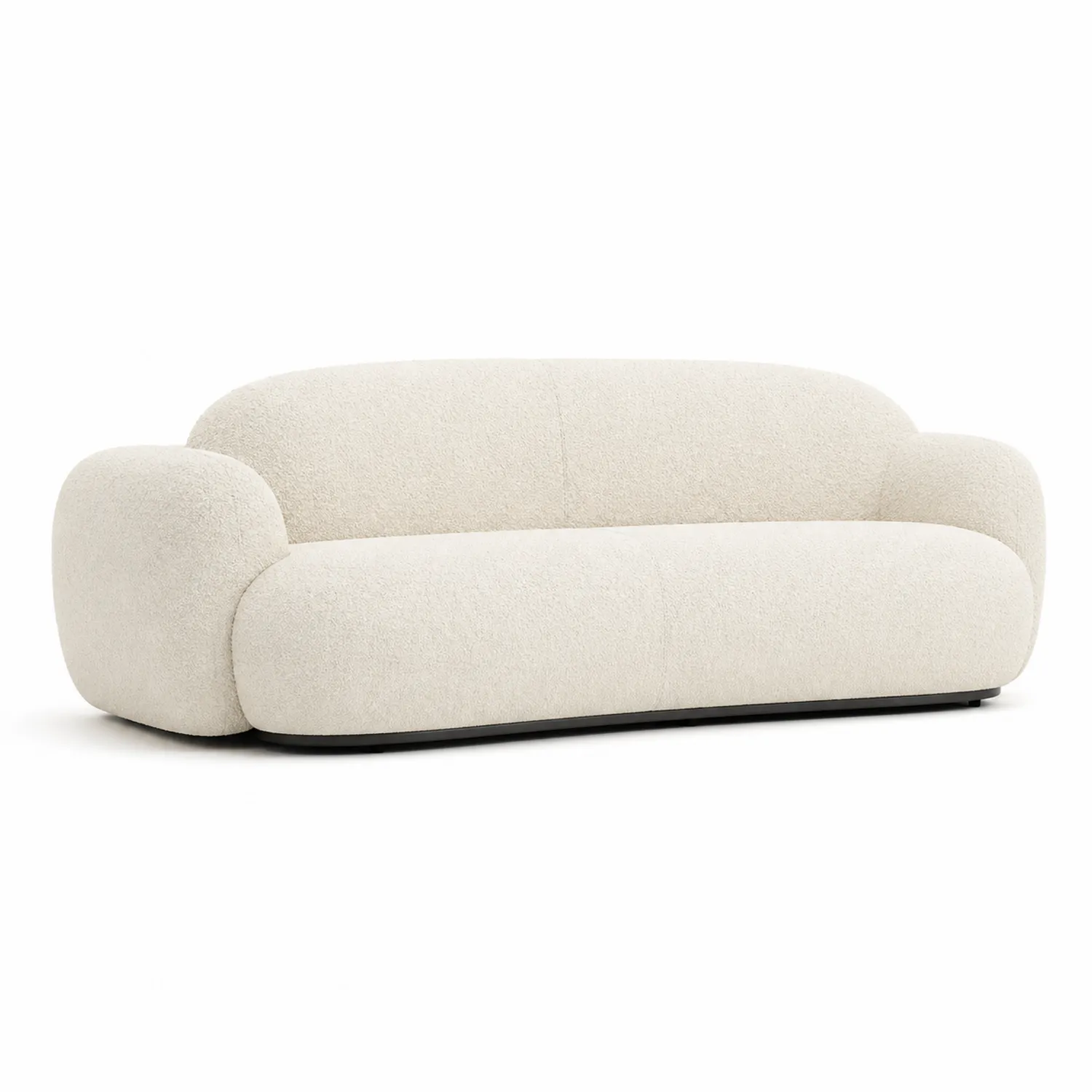 Canapé deux places en tissu Bouclé Blanc