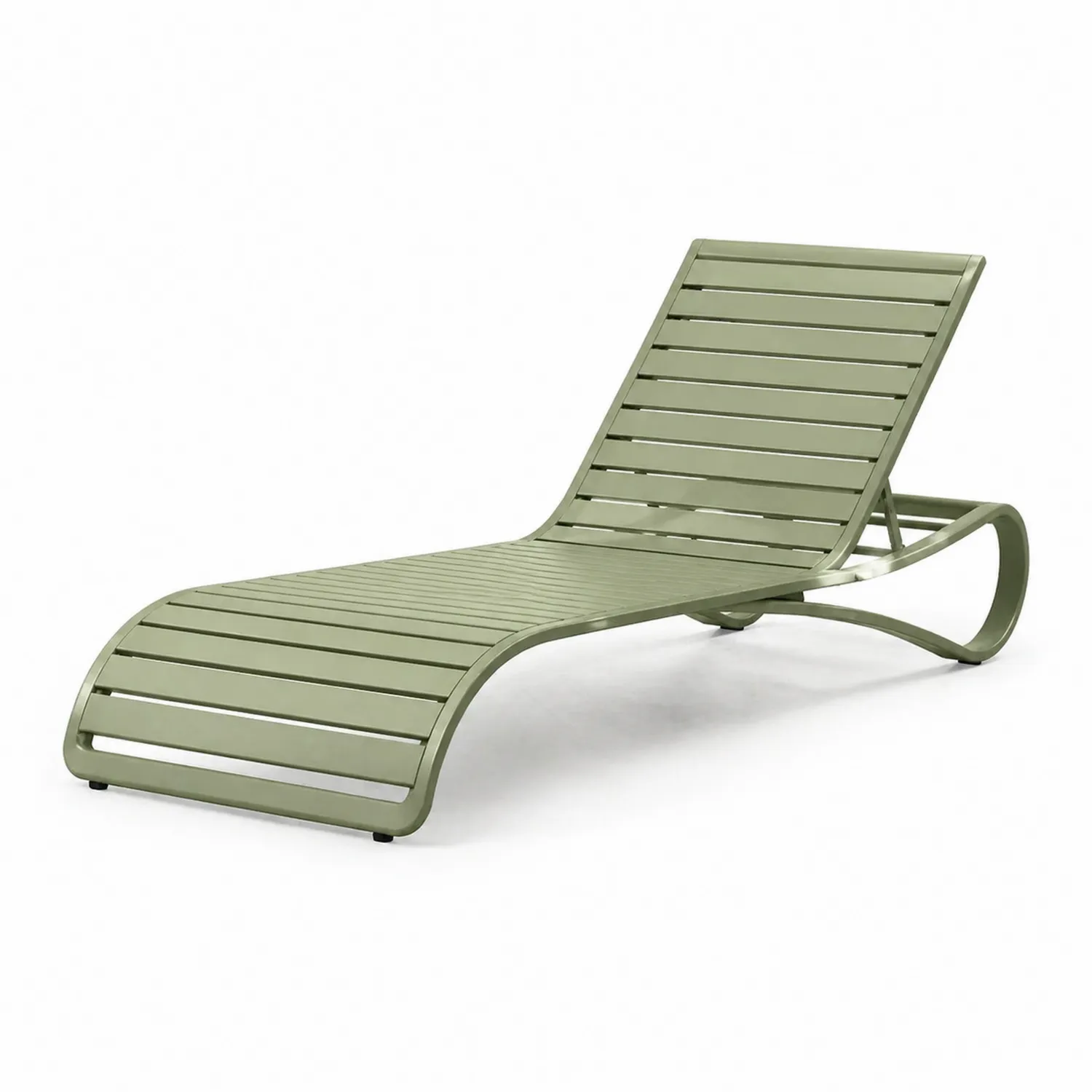 Chaise Longue en Métal Vert pour Extérieur 190x65x80 cm