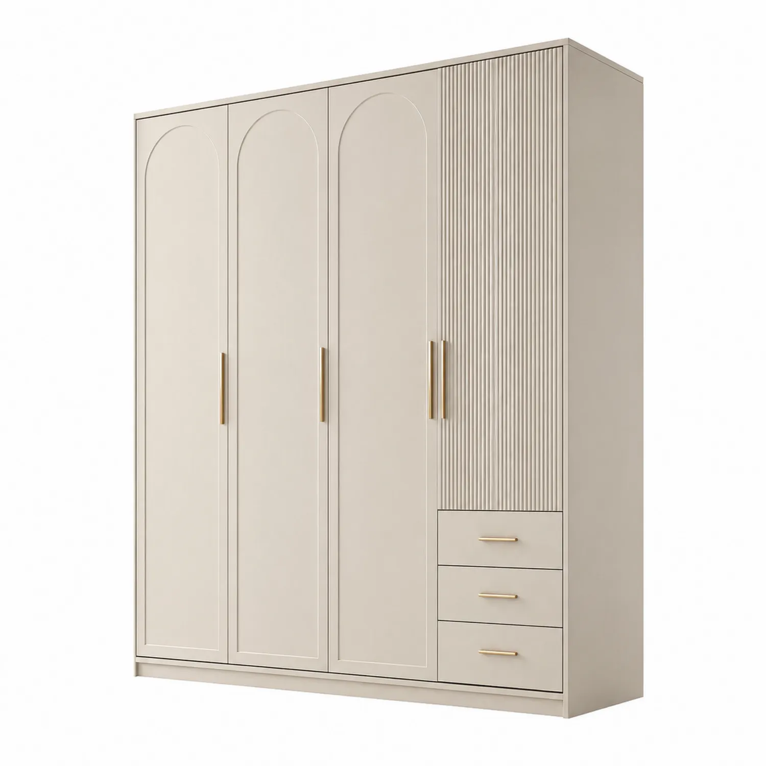 Armoire en bois avec tiroirs 200x60x220 cm Ivoire