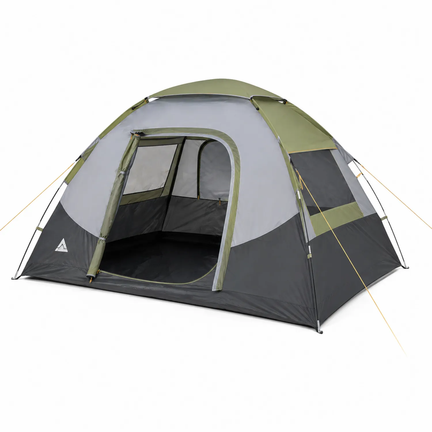 Tente 4 personnes en polyester et fibre de verre Vert/Gris