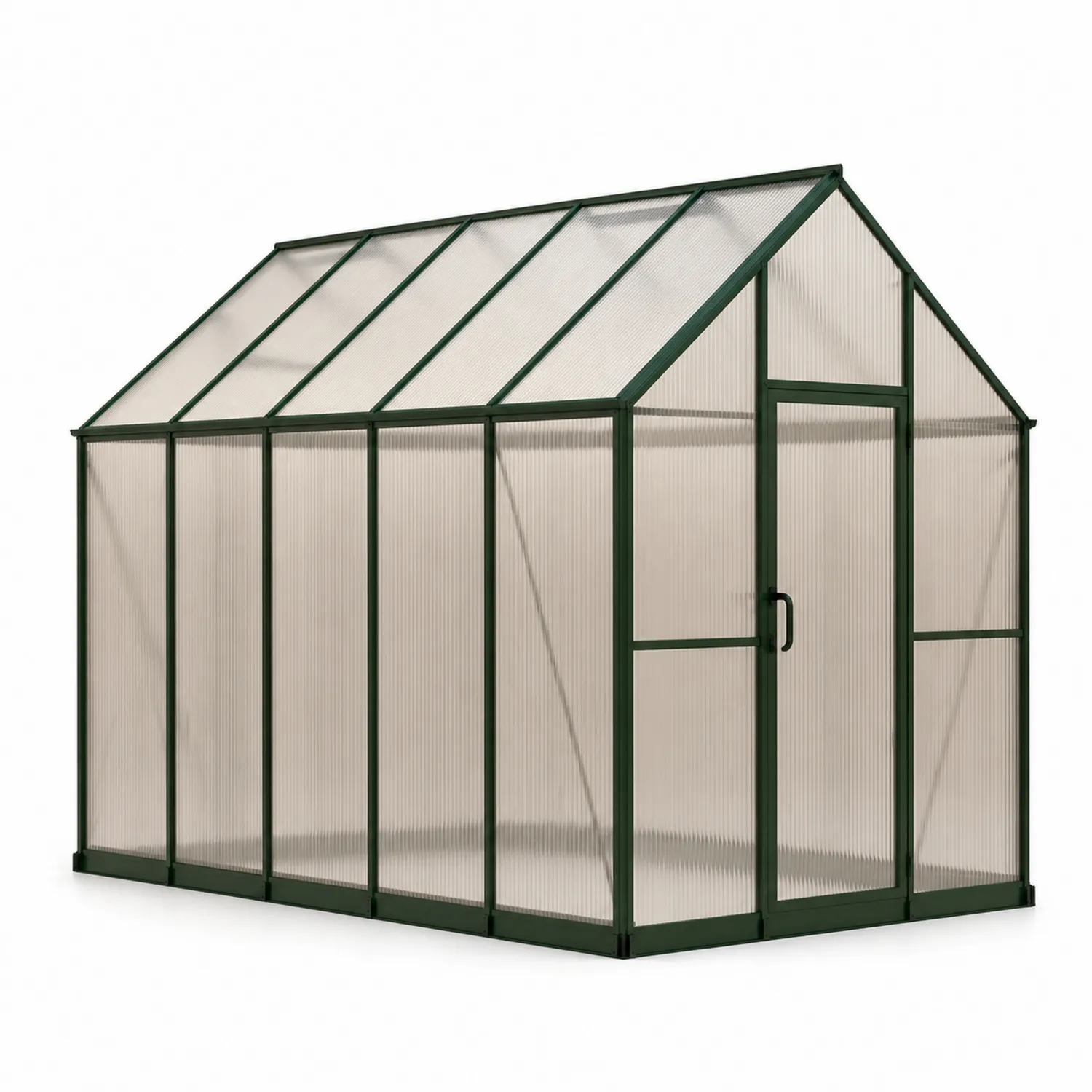 Serre de jardin en polycarbonate et aluminium Vert 190cm x 185cm x 195cm