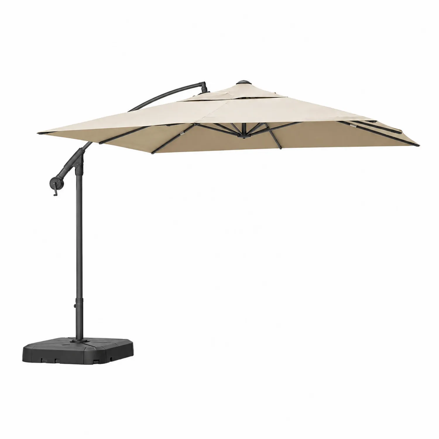 Parasol déporté en aluminium et polyester 300 cm Beige