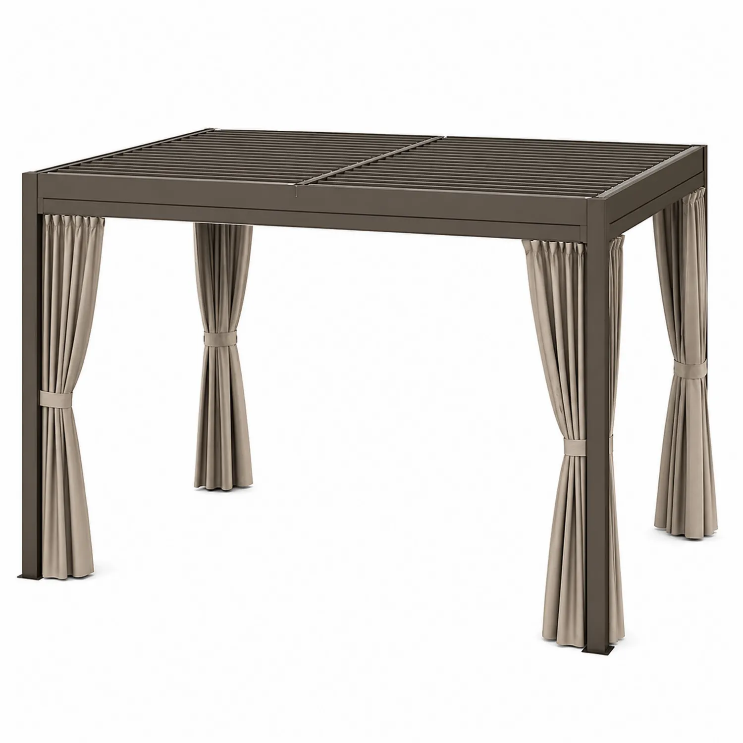 Pergola en Aluminium avec Rideaux en Polyester 300x400x250 cm