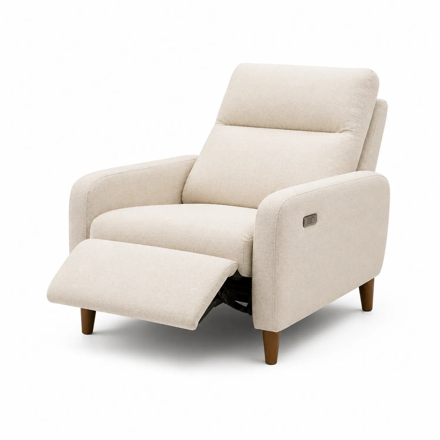 Fauteuil inclinable en tissu polyester beige
