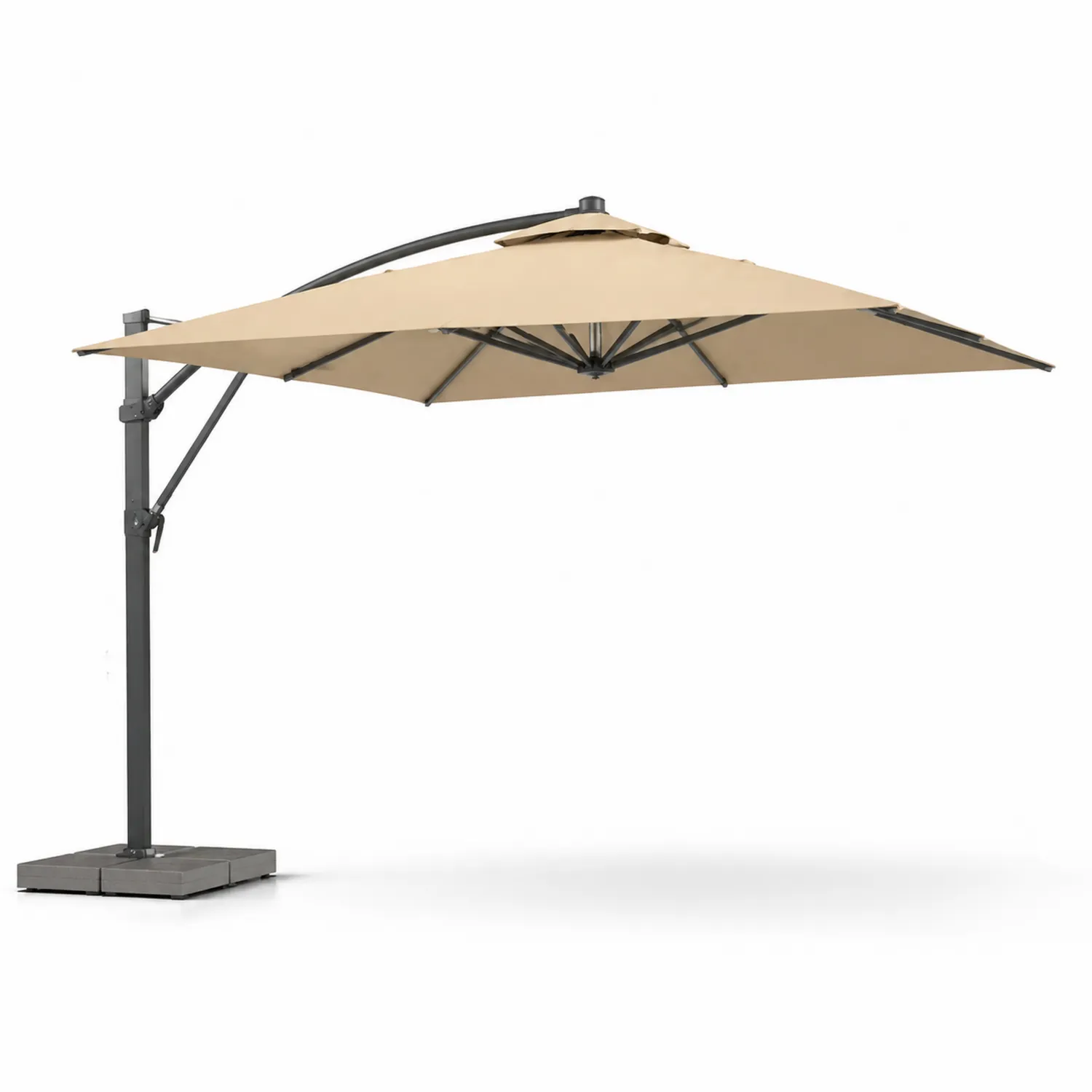 Parasol déporté en aluminium 300 cm Beige