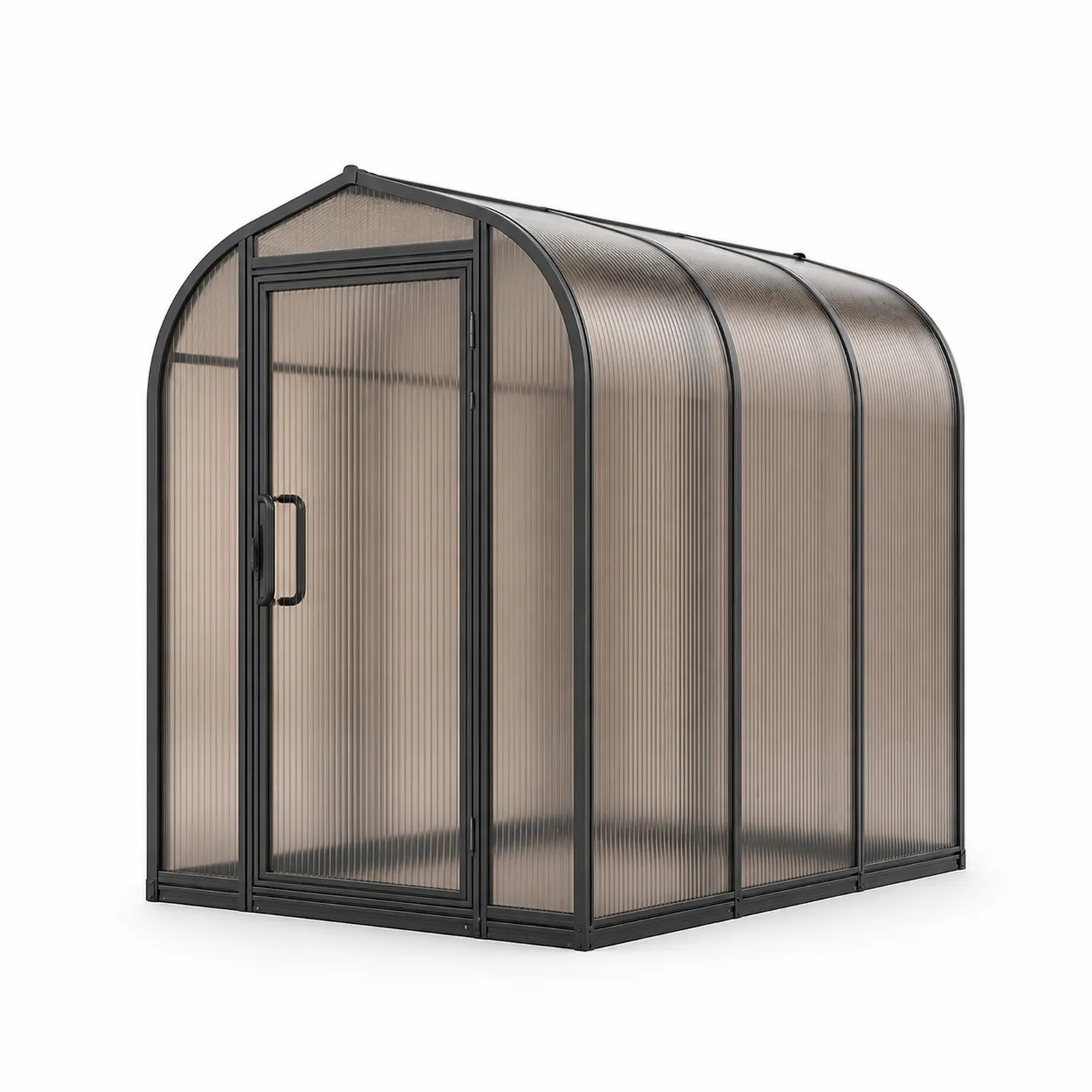 Serre Tunnel en Polycarbonate et Aluminium 300x200x210 cm Bronze