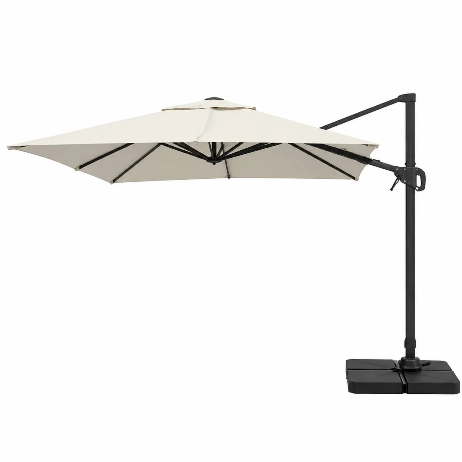 Parasol déporté en aluminium et polyester 3m Écru