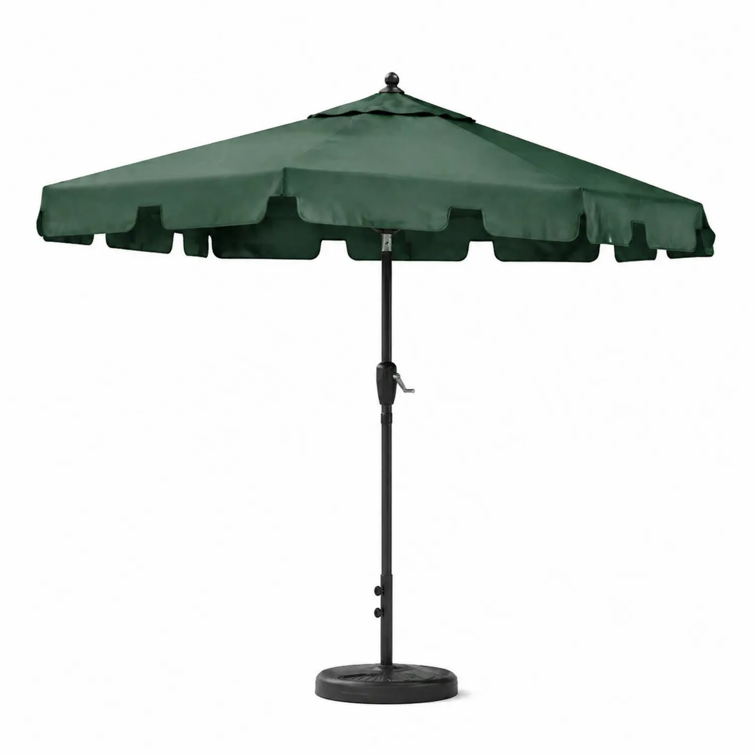 Parasol rond en polyester vert avec mât en aluminium 300cm