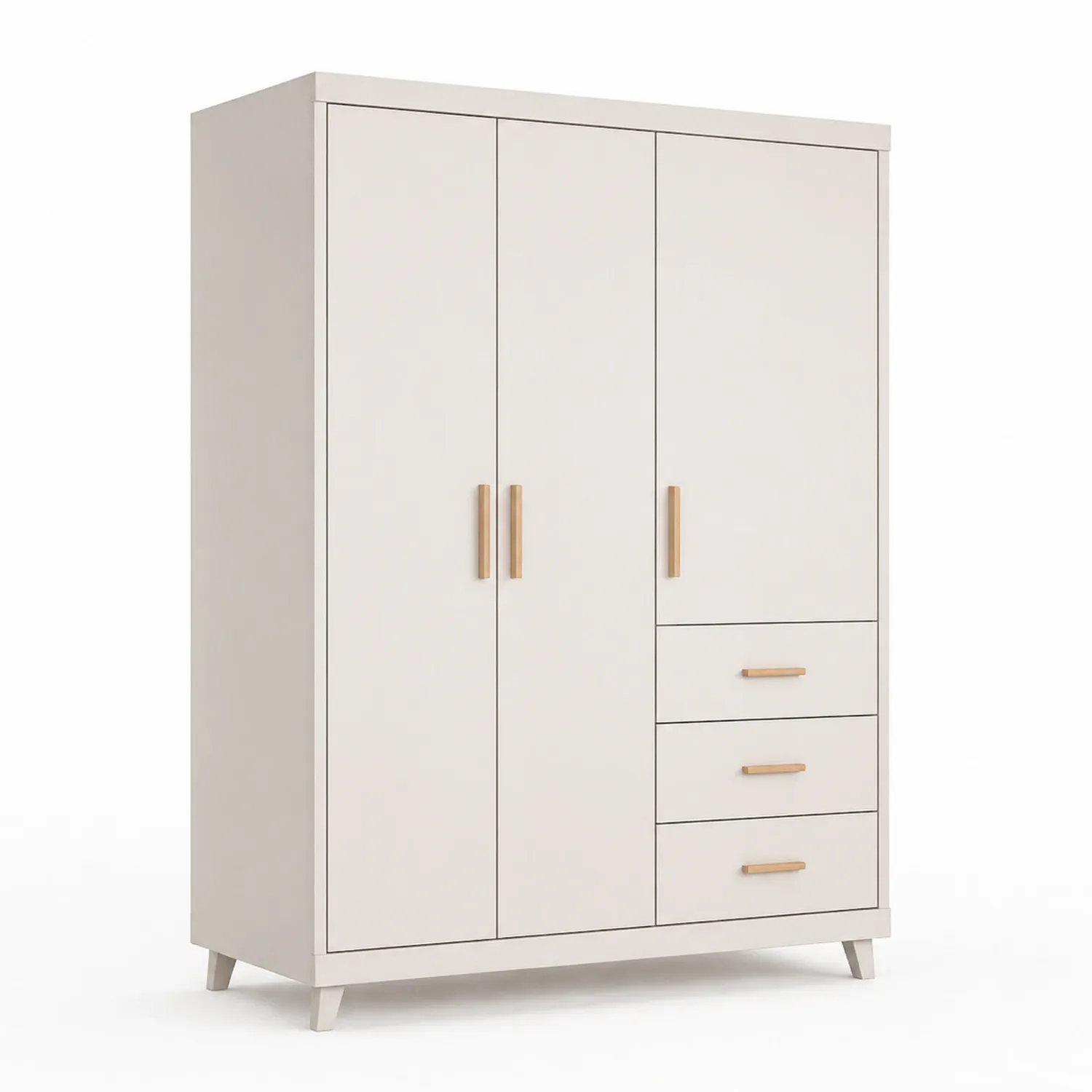 Armoire à trois portes en bois MDF Blanc
