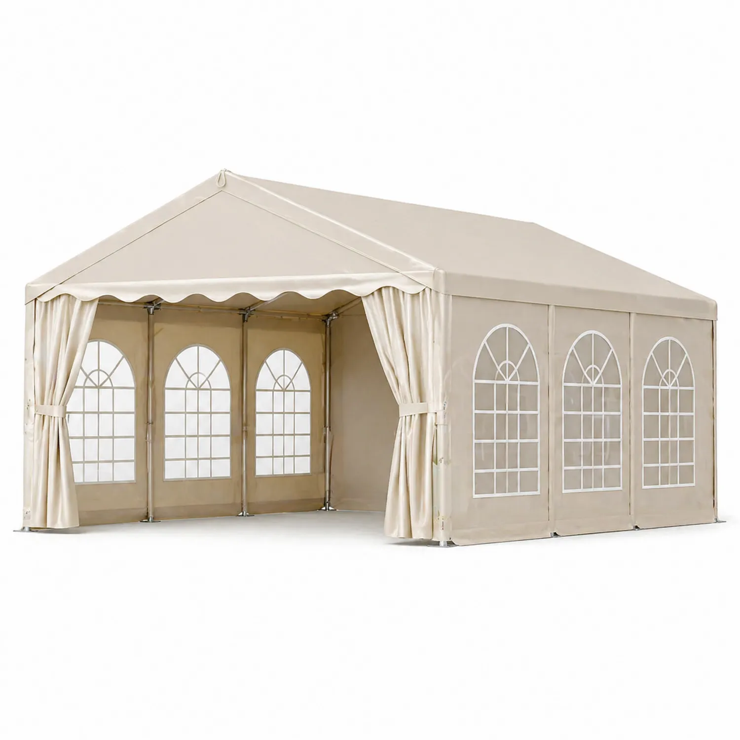 Chapiteau de Jardin 3x6m Acier PVC Beige