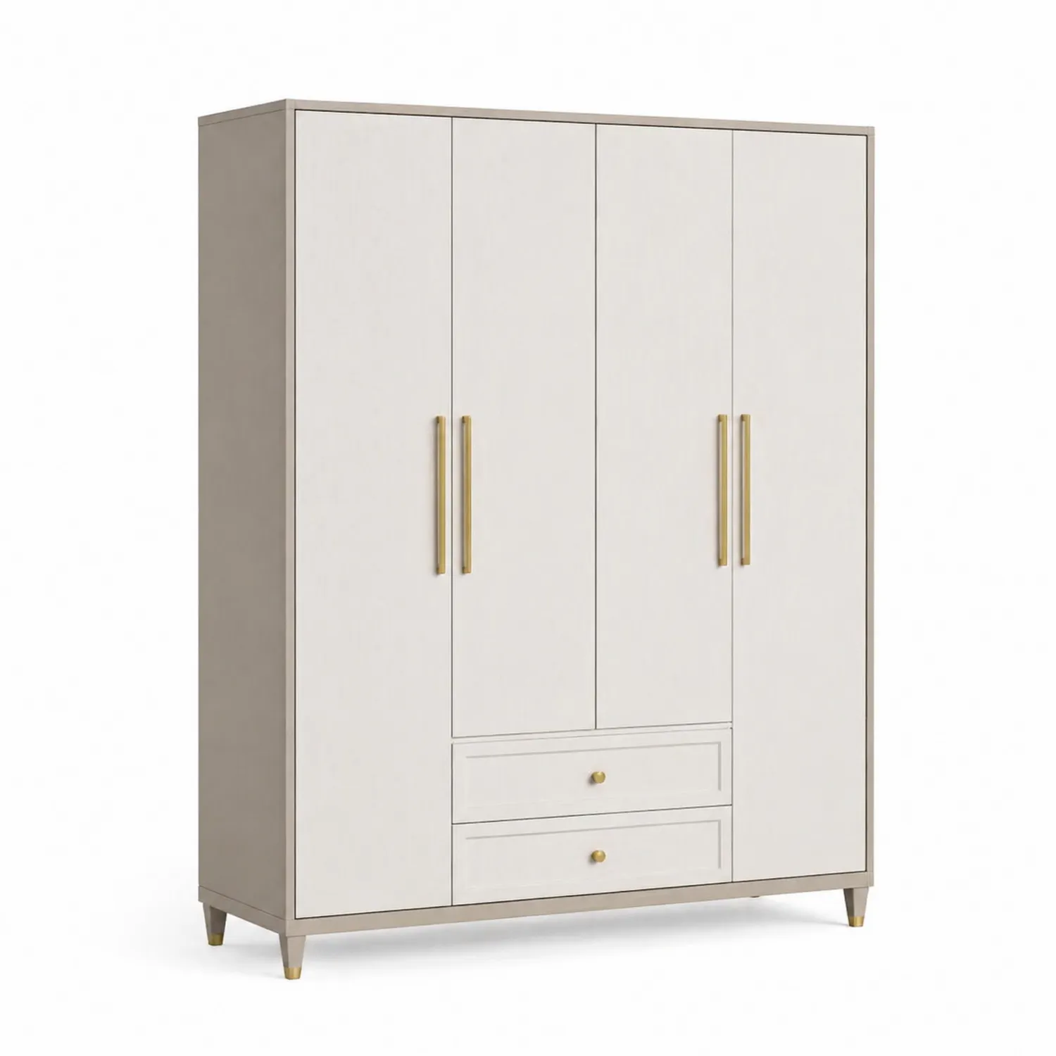 Armoire en Bois avec Poignées Métalliques Dorées