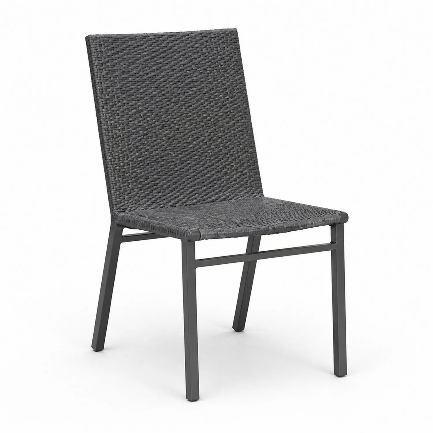 Chaise en métal et résine tressée Gris