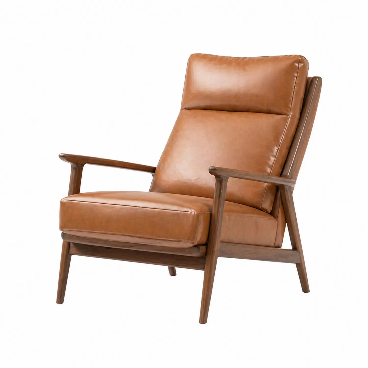 Fauteuil en cuir avec structure en bois