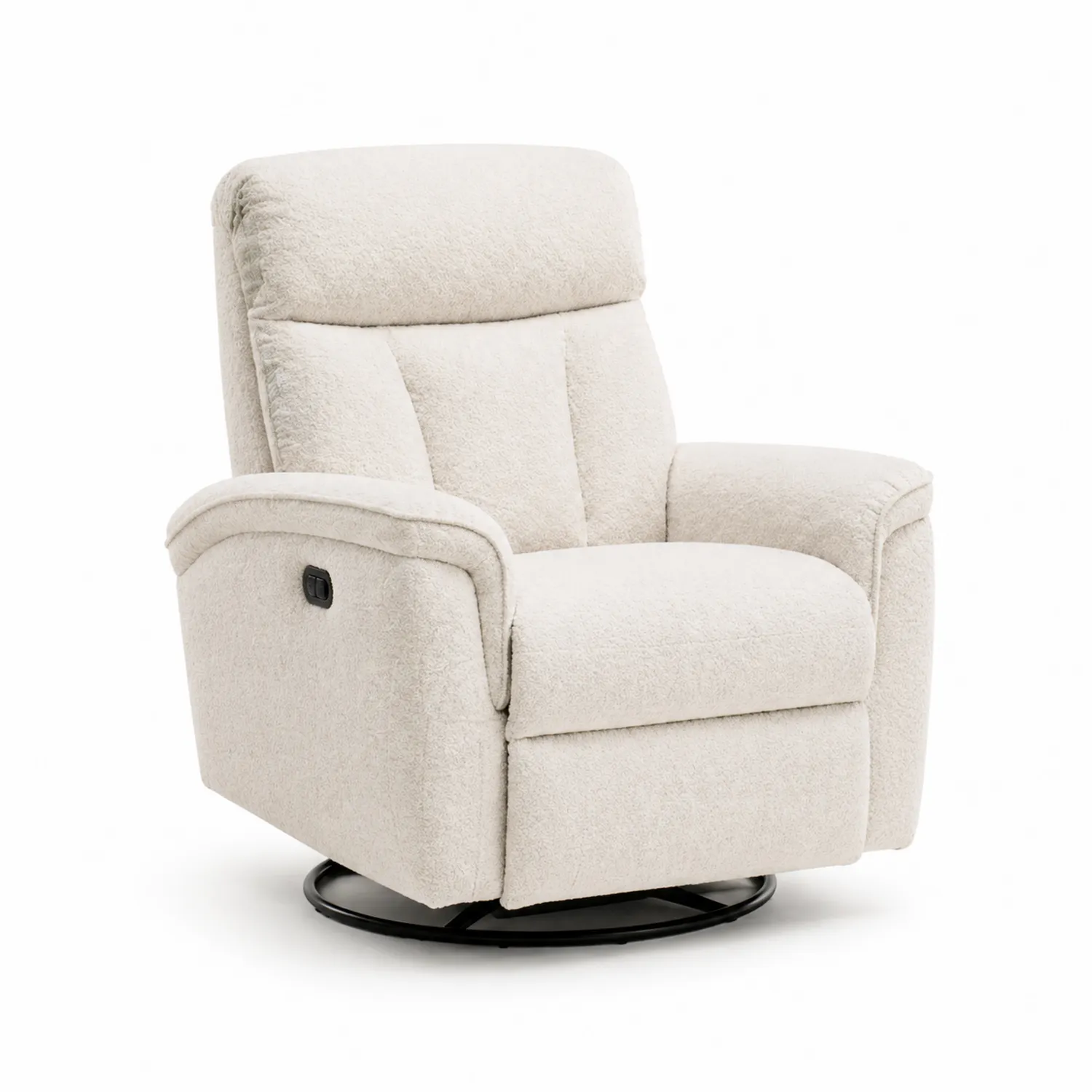 Fauteuil pivotant en tissu polyester crème