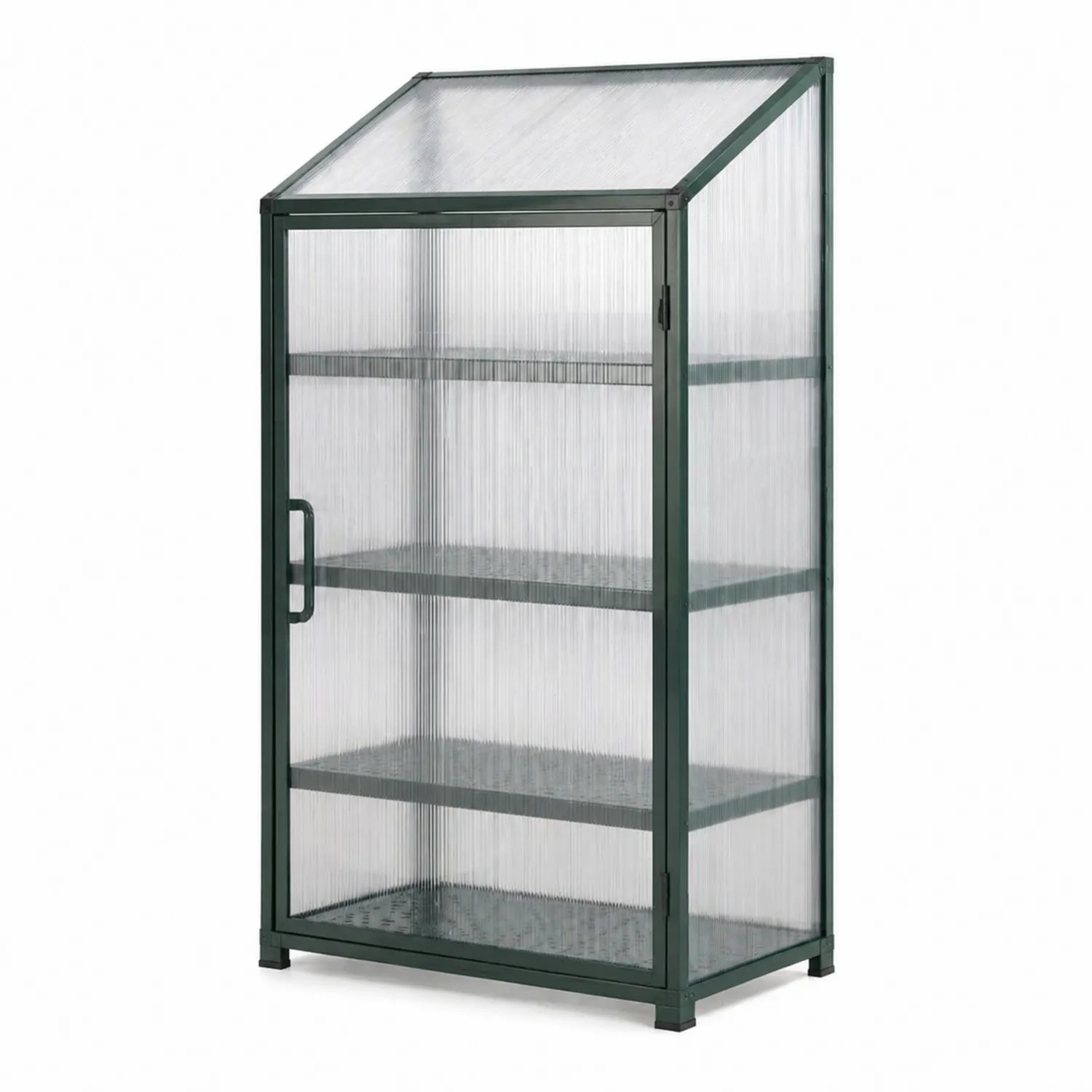 Serre avec étagères en polycarbonate et aluminium 121x51x166 cm Vert