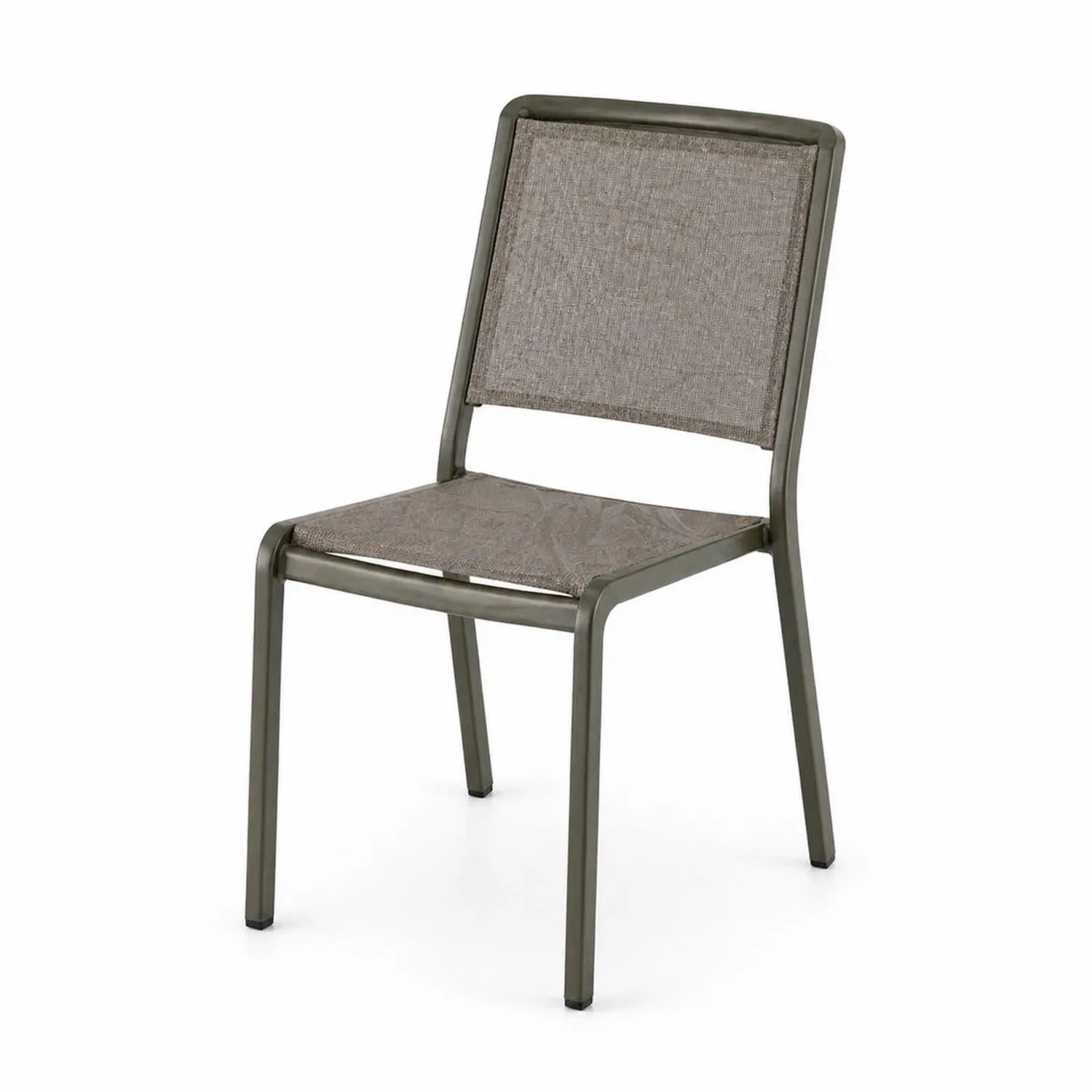 Chaise en aluminium et textilène gris