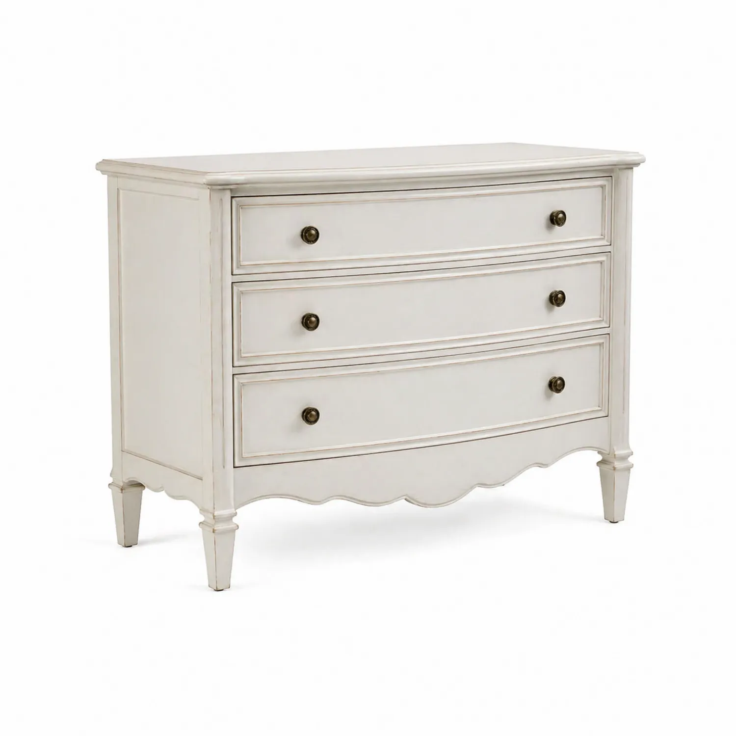 Commode en bois 3 tiroirs Blanc 100x45x85 cm