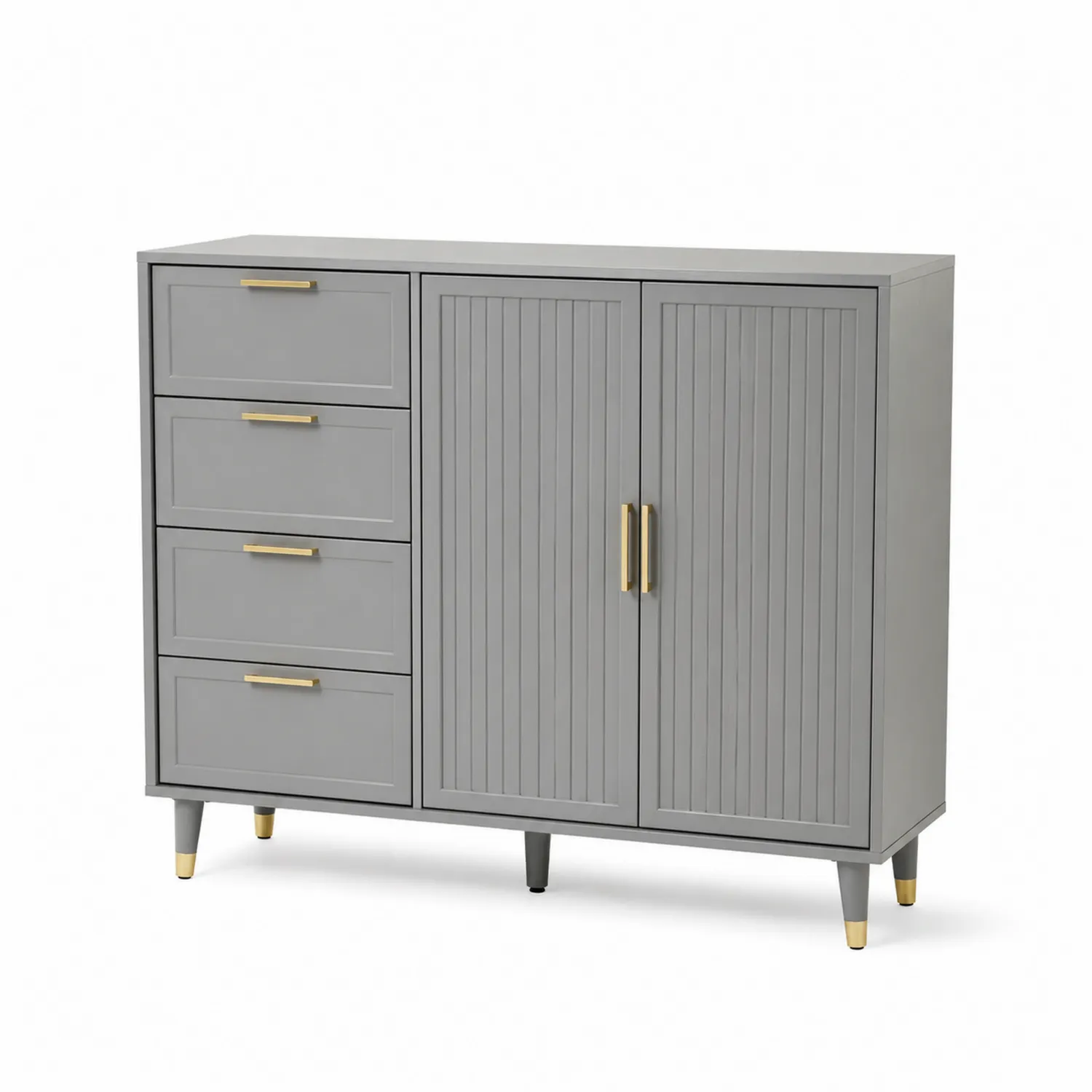 Armoire en bois MDF gris avec tiroirs et portes