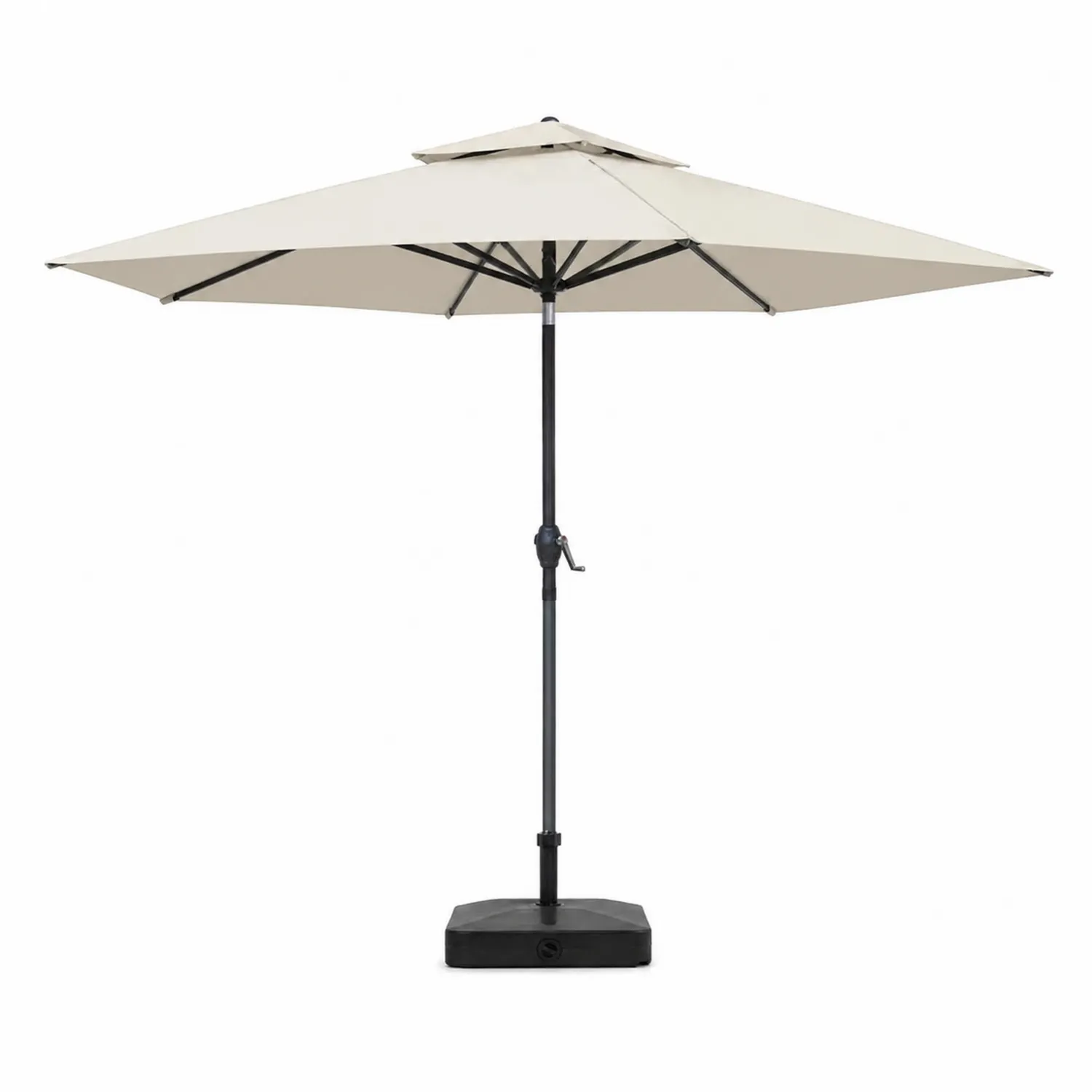 Parasol en aluminium avec toile en polyester beige 300 cm
