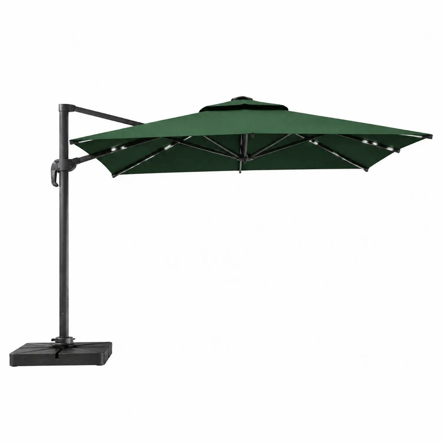 Parasol déporté en aluminium et polyester 3m Vert Foncé