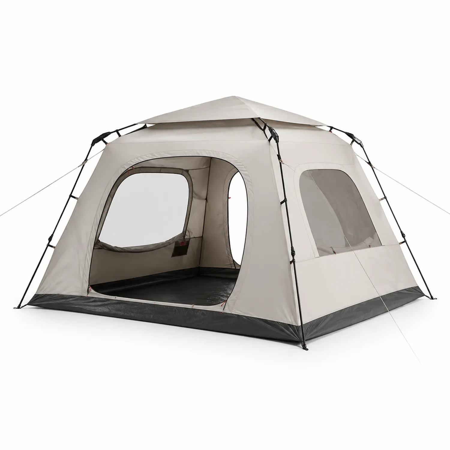 Tente de Camping 6 Places en Polyester Beige