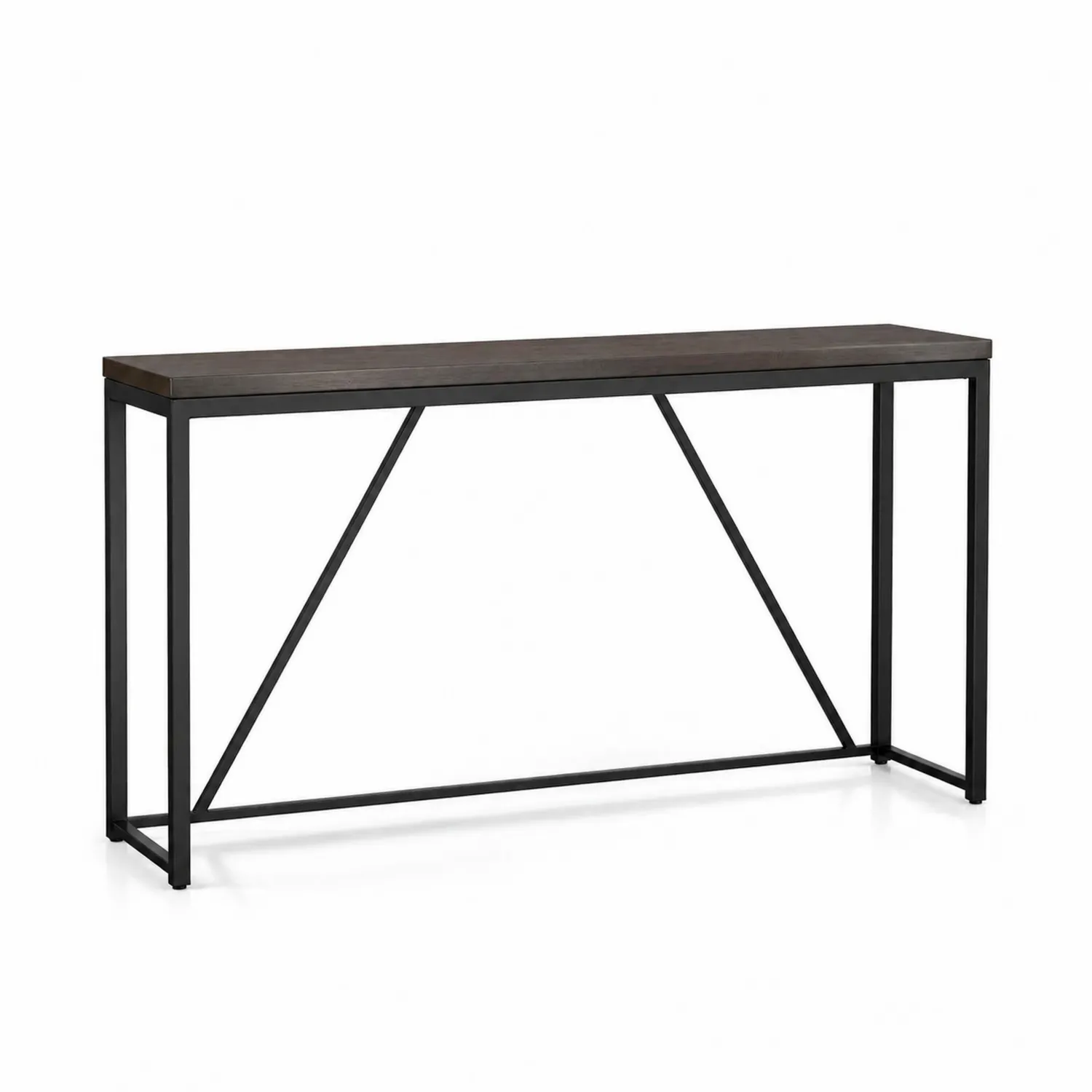 Table console en métal et bois massif 120cm x 30cm x 80cm