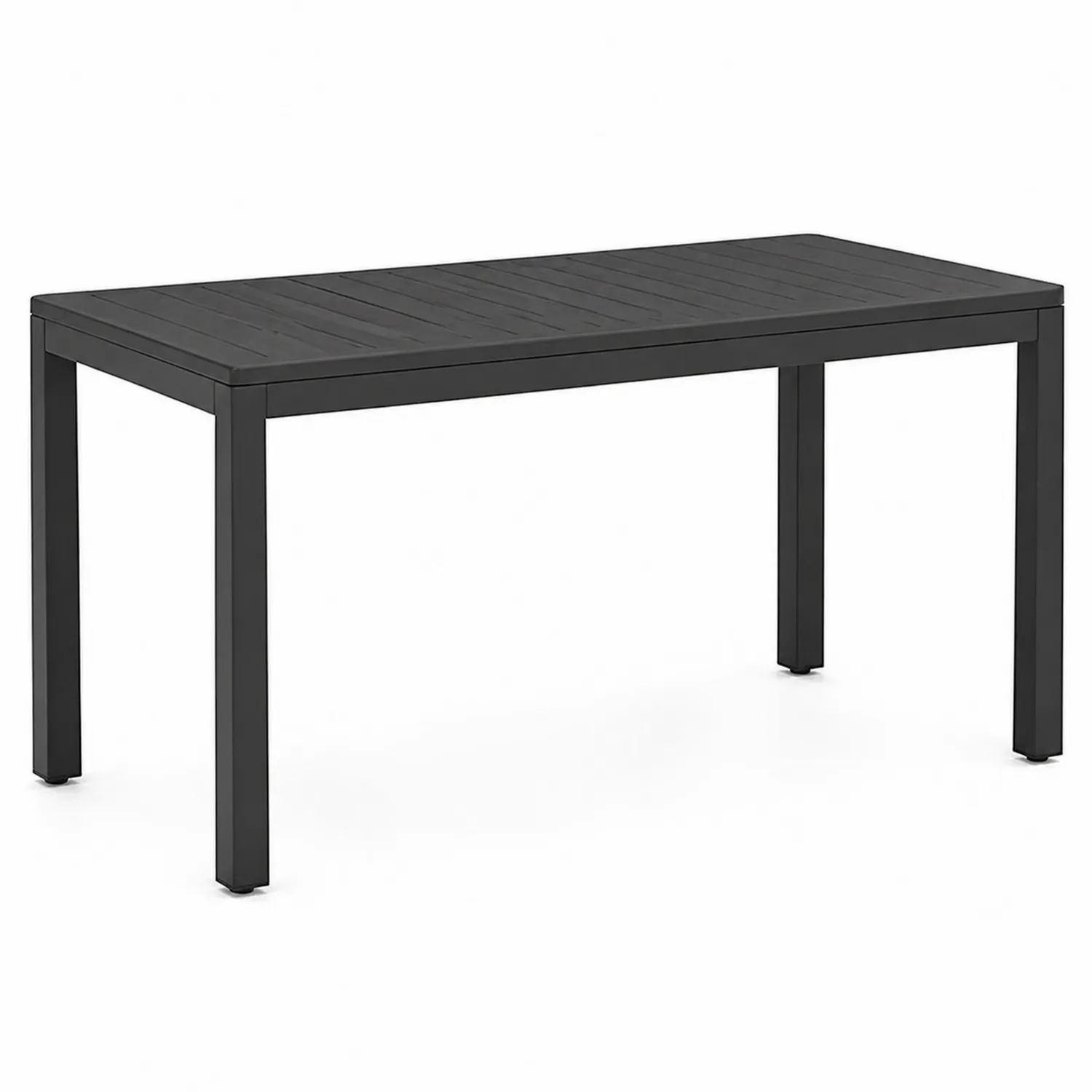 Table en aluminium noir pour extérieur 150x90x75 cm