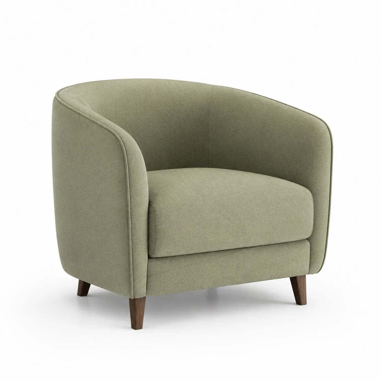 Fauteuil en tissu avec pieds en bois