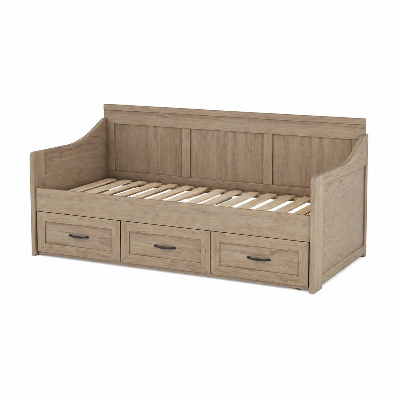 Lit banquette en bois avec tiroirs 203x102x95 cm