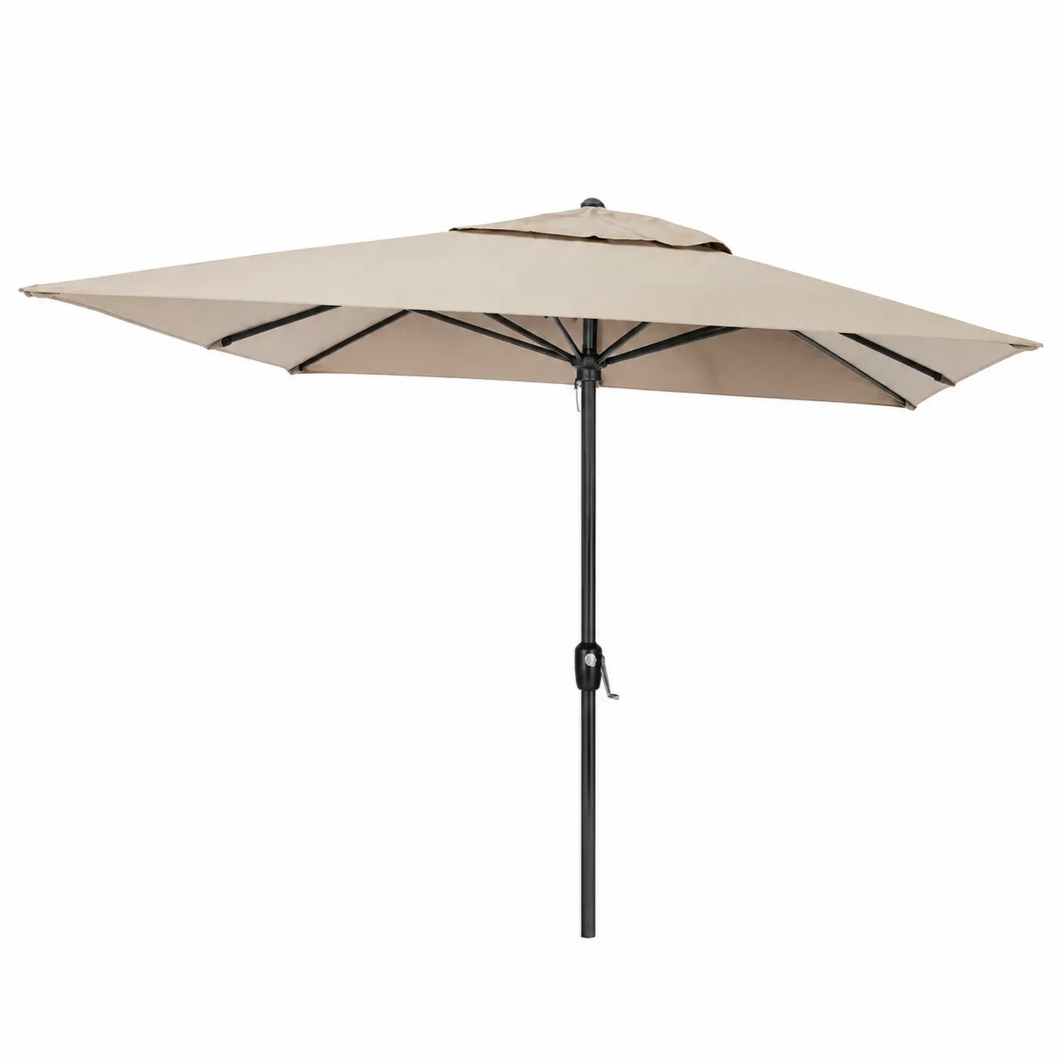 Parasol de jardin en polyester 300x200 cm mât en acier Beige
