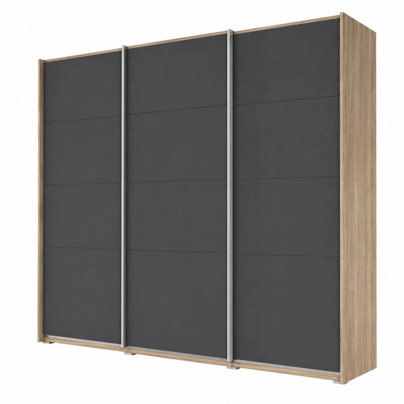 Schwebetuerenschrank Gross Modern Anthrazit Holzoptik 270x208x65 cm-orderzaro