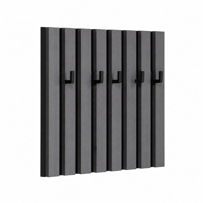 Modernes Schluesselboard Wandgarderobe Lamellen Design Schwarz-orderzaro