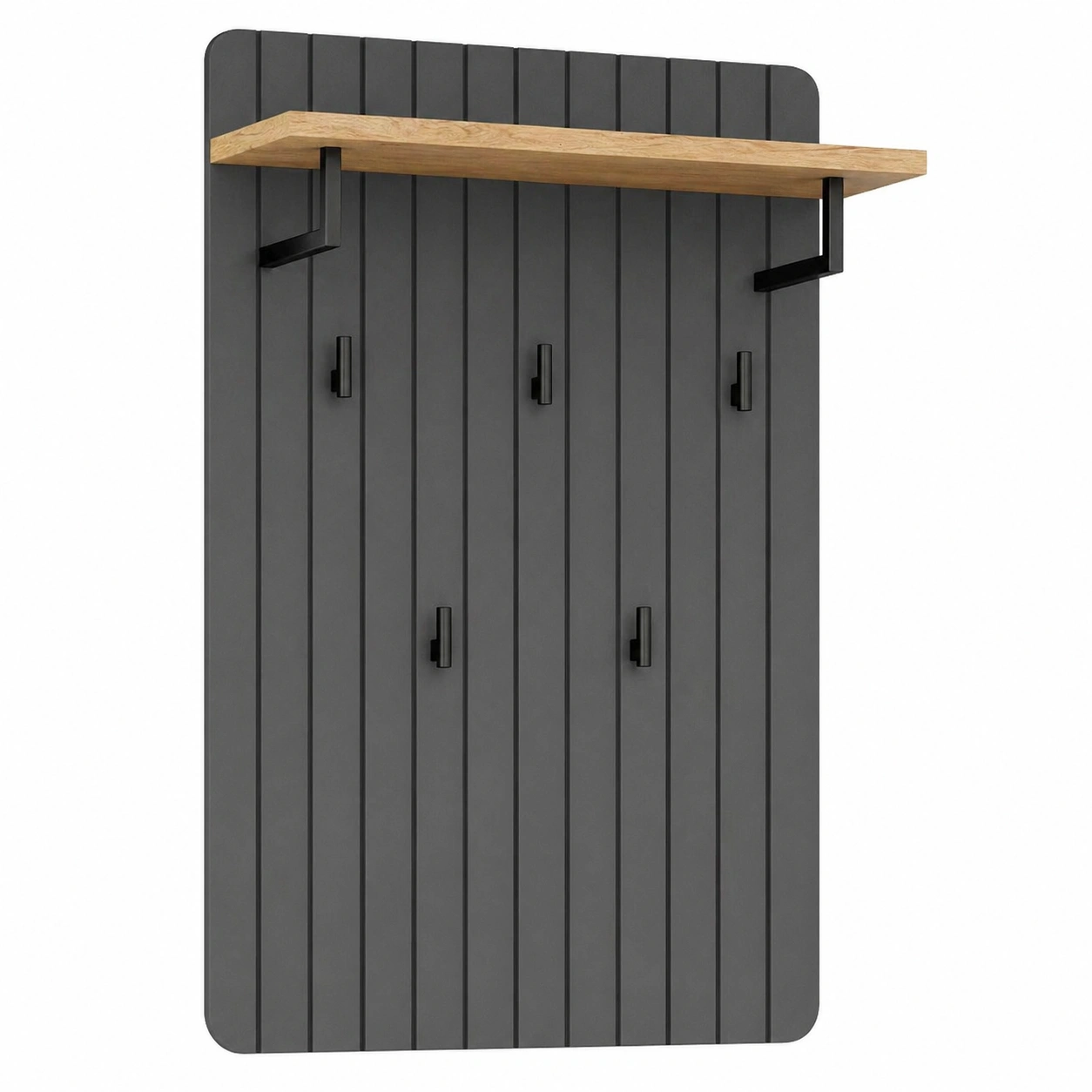 Wandgarderobe Paneel mit Ablage & Haken – Cashmere, Modernes Design, ca. 80x30x100 cm-orderzaro