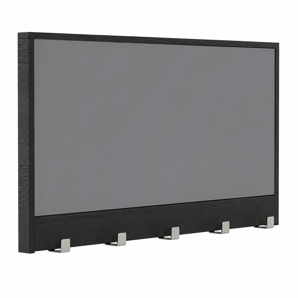 Moderne Wandgarderobe Schwarz Holzoptik mit Metallhaken Minimalistisch-orderzaro