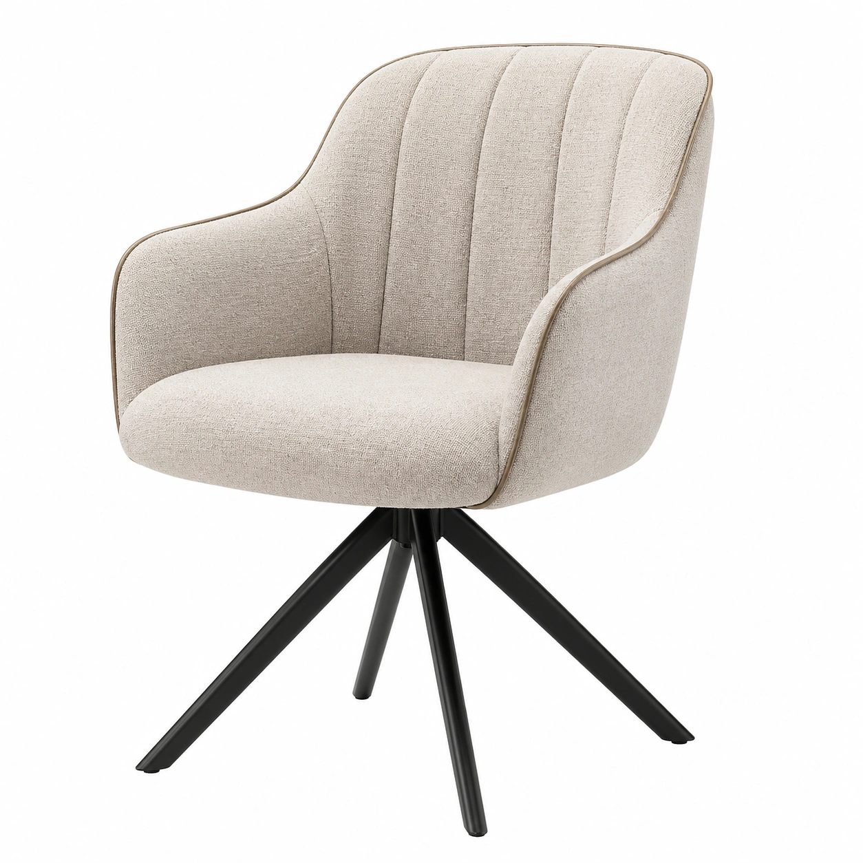 Stuhl Webstoff Beige Drehgestell Metall B/H/T ca. 51x91x59 cm-orderzaro
