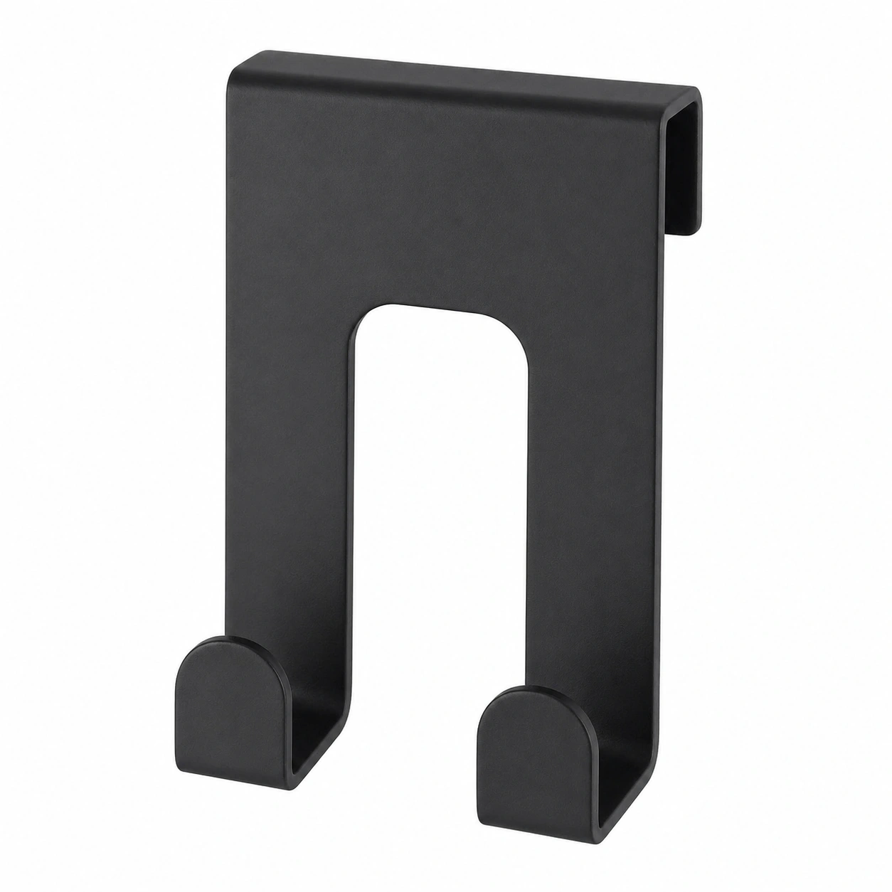 Minimalistische Tuerhaken Garderobe aus Metall – Kompakter Doppelhaken in Schwarz B/H/T ca. 5x8x4 cm-shoprenoza