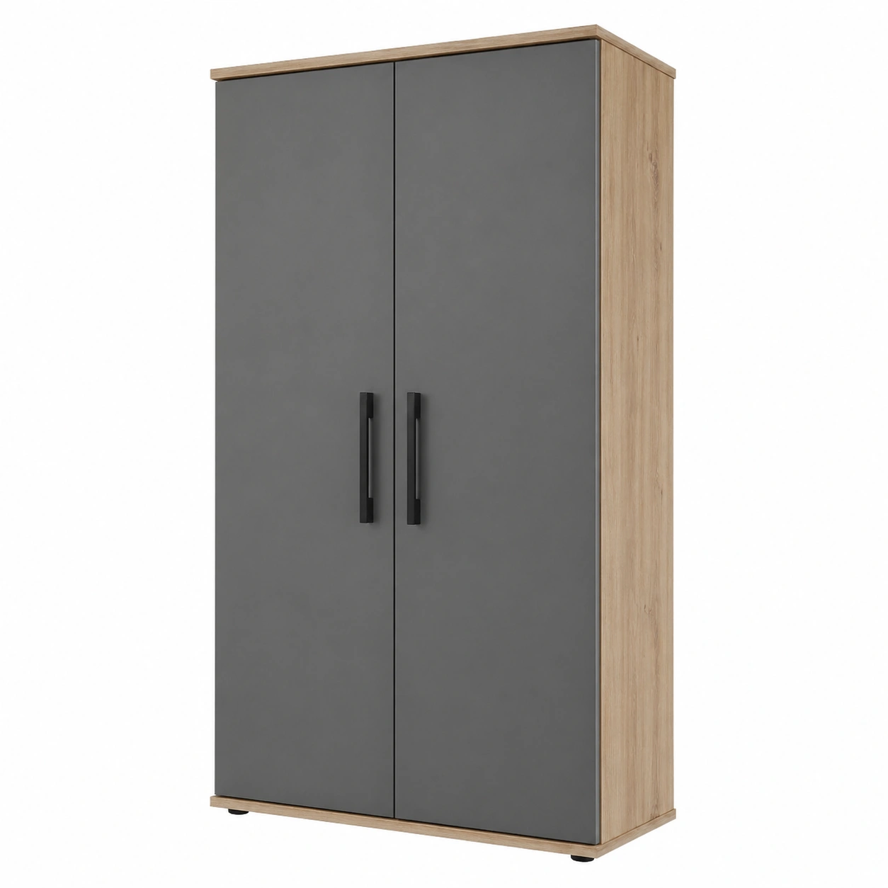 Mehrzweckschrank Grau Matt Holzoptik 2-türig 70x187x34 cm-shoprenoza