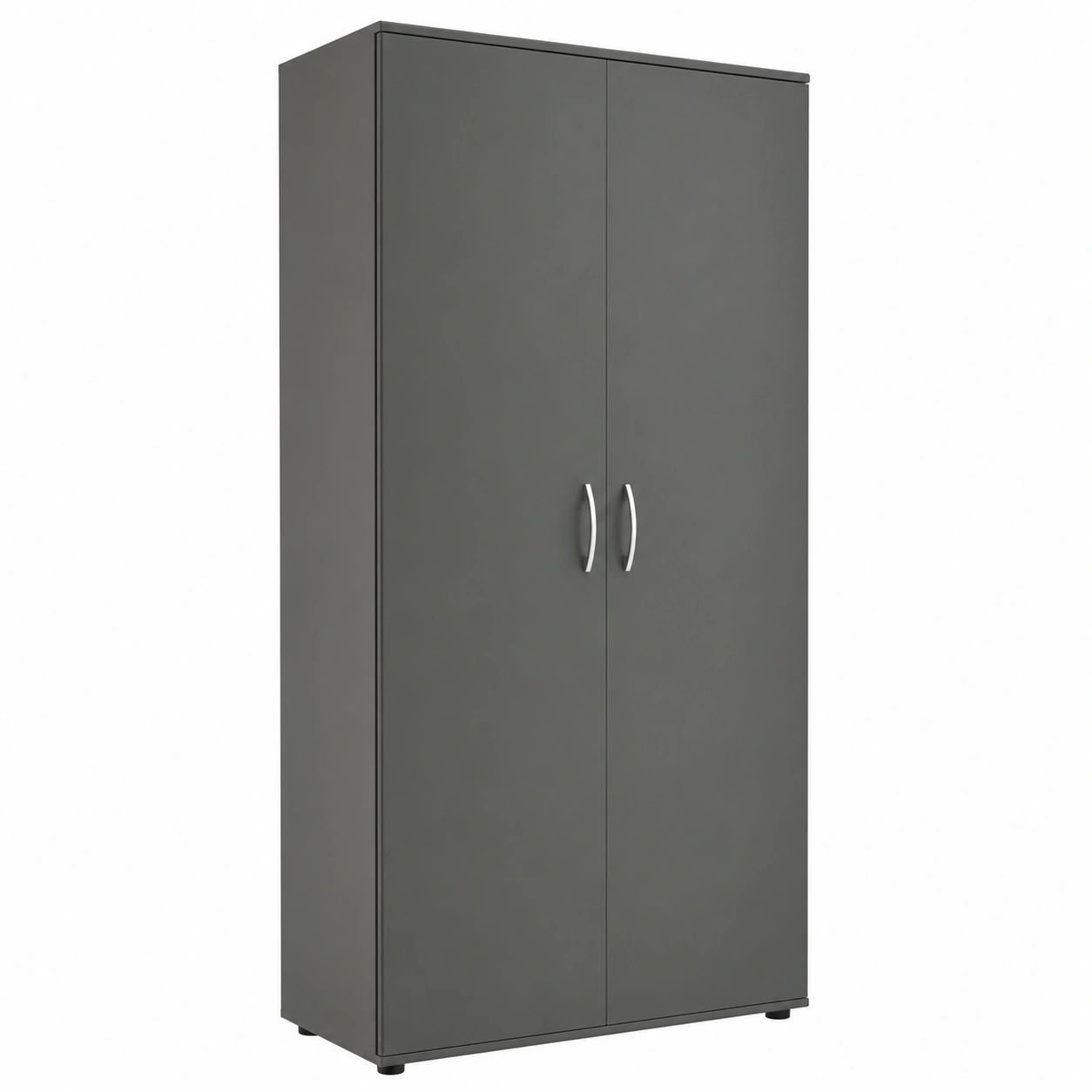 Mehrzweckschrank modern 2 Tueren Holzoptik hoch 187 cm schmaler Stauraumschrank Eichefarben-shoprenoza